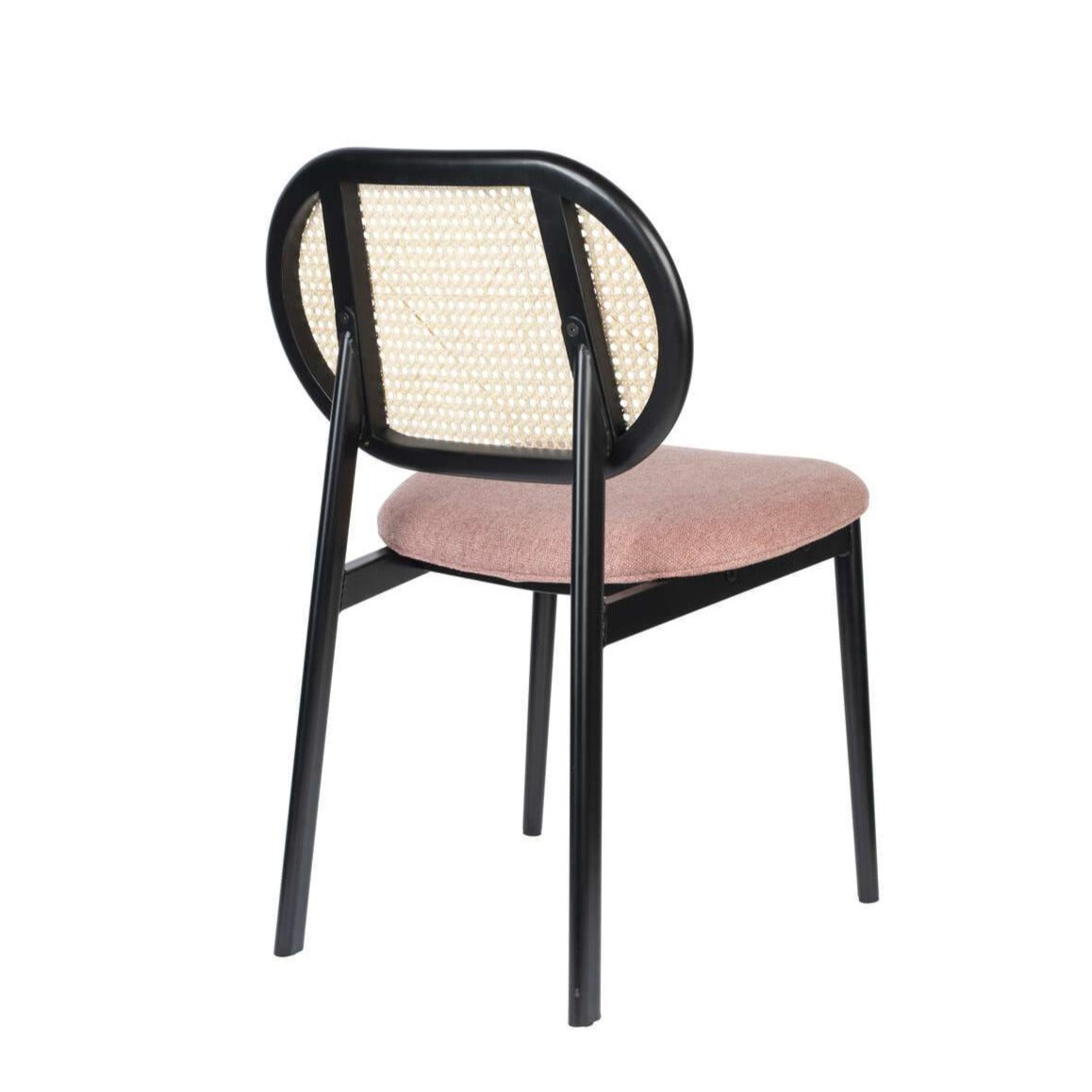 SPIKE chair pink with rattan backrest, Zuiver, Eye on Design