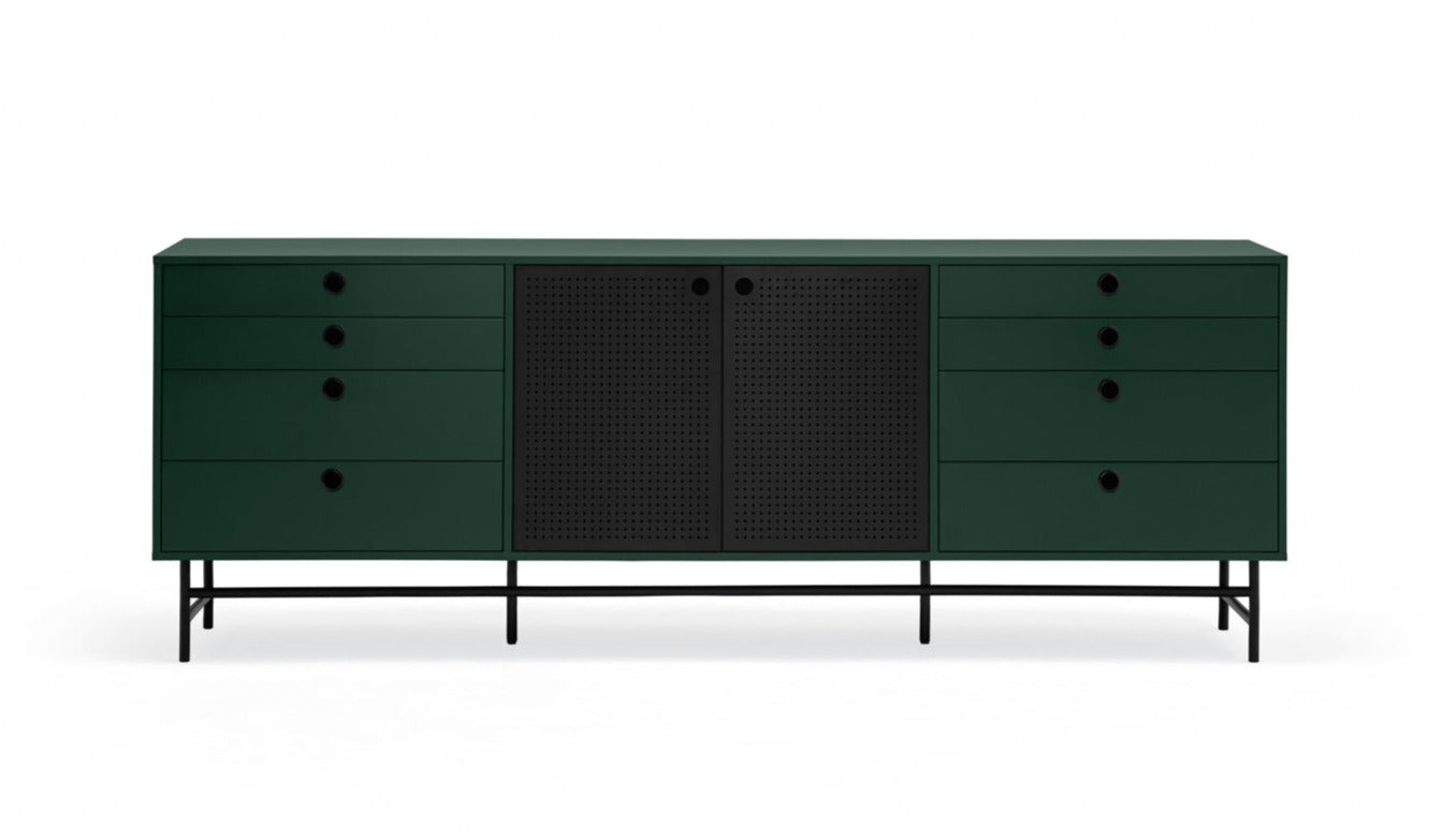 PUNTO low chest of drawers dark green
