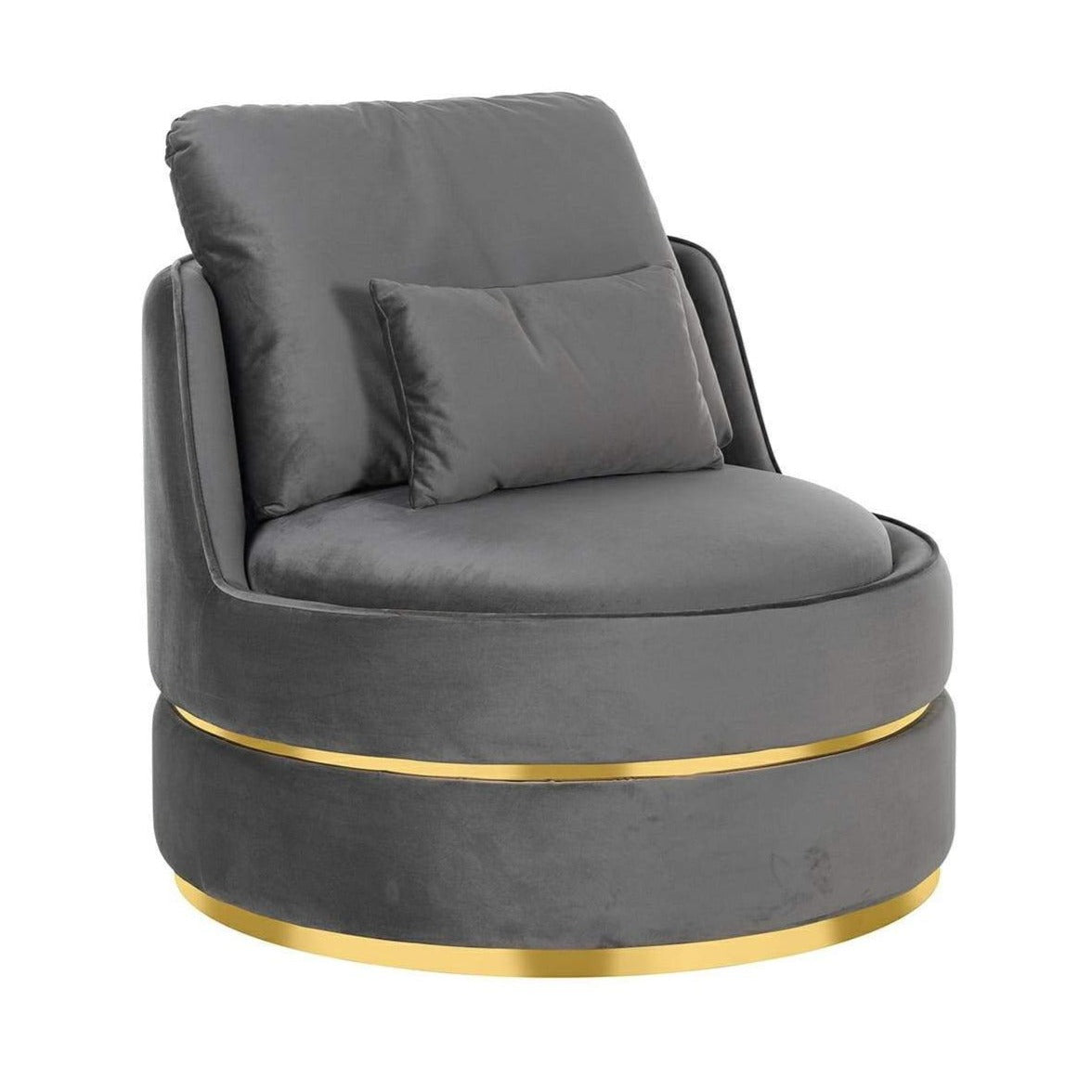 Kylie is a unique combination of convenience with an exclusive look in the glamor style. Two velor pillows increase the comfort of the chair to the highest level. The base from brushed golden steel gives Kylie modern design, which will fit well into the latest trends.