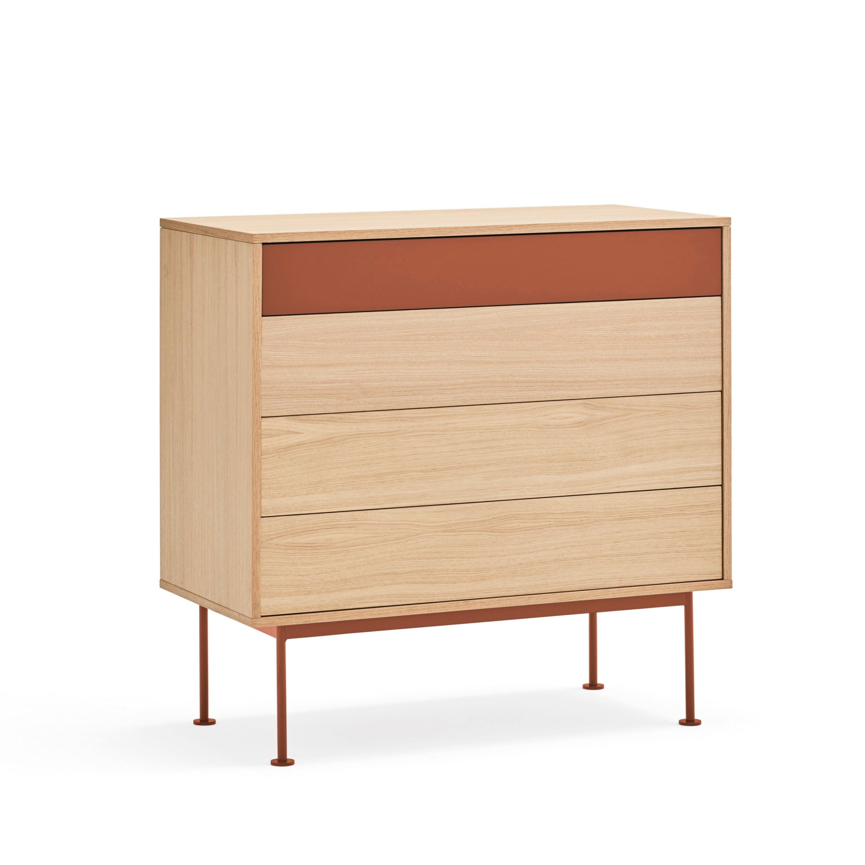 YOKO high chest of drawers red