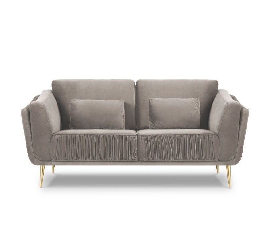 2-seater velvet sofa DAUPHINE light grey