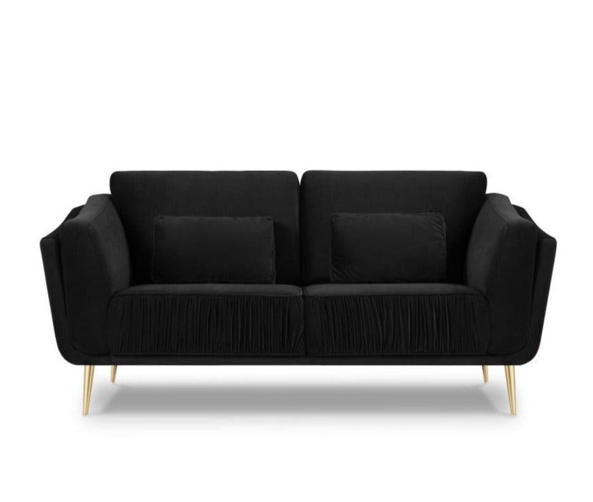 2-seater velvet sofa DAUPHINE black