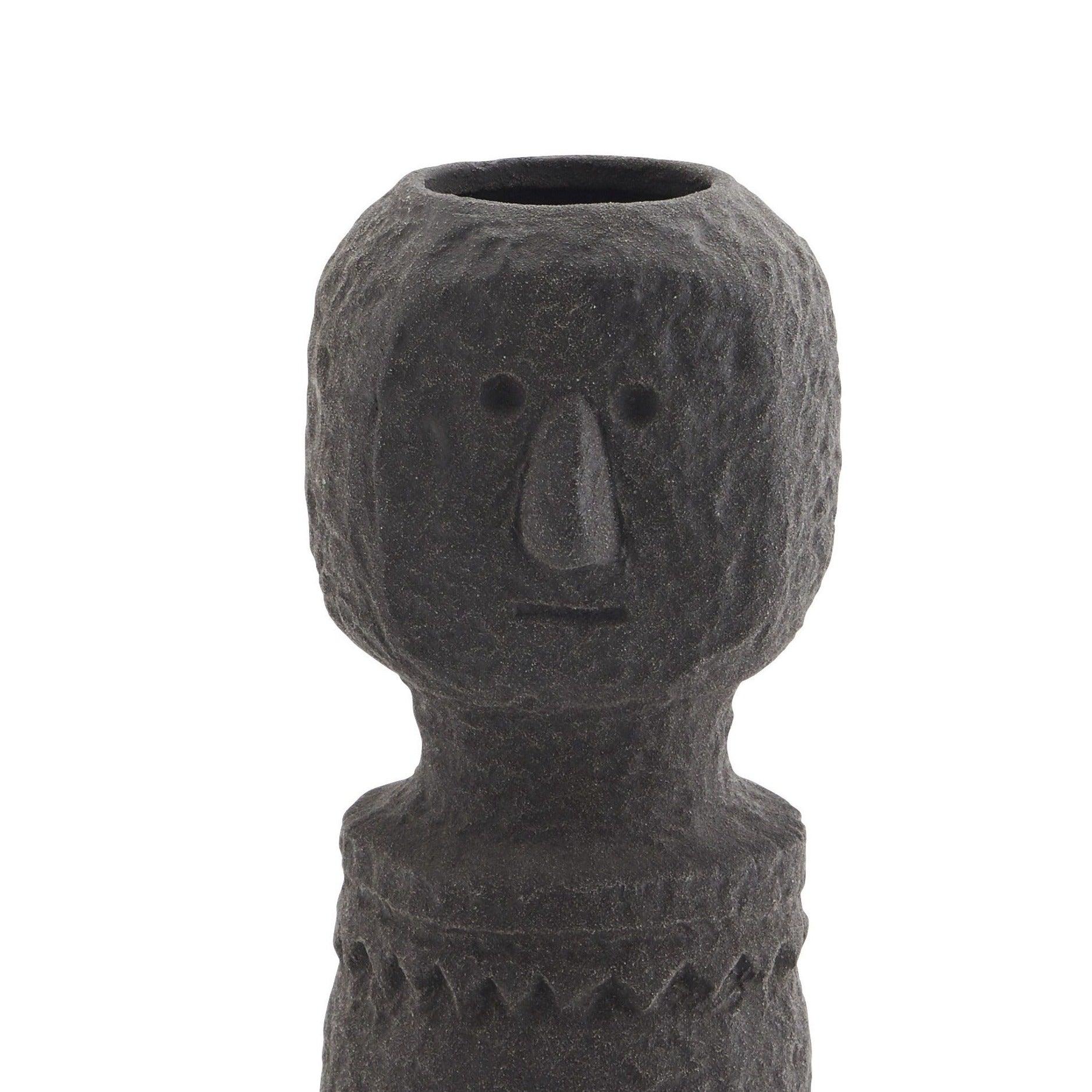 Stoneware vase TRIBE black, Madam Stoltz, Eye on Design