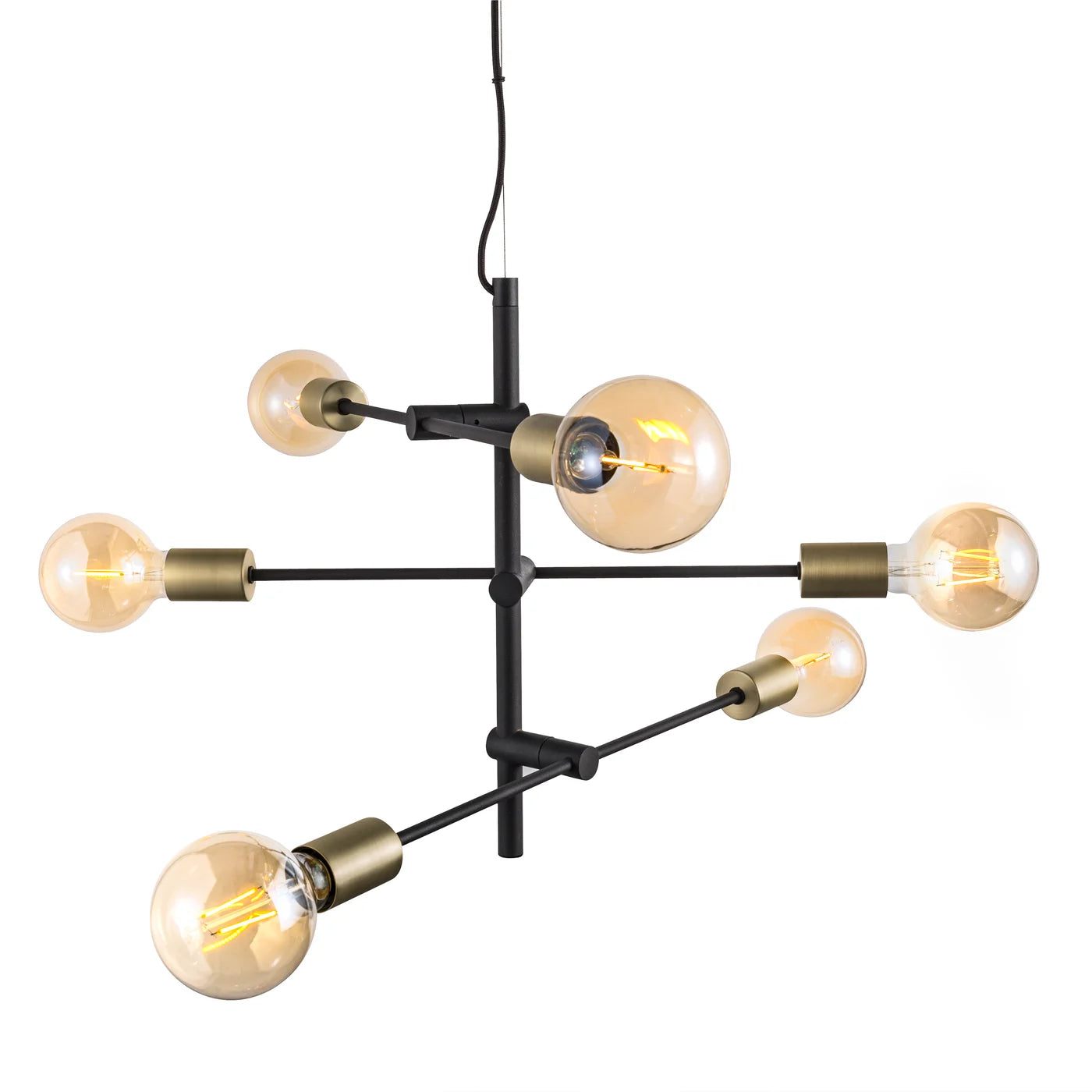 JOSEFINE pendant lamp in black with gold details