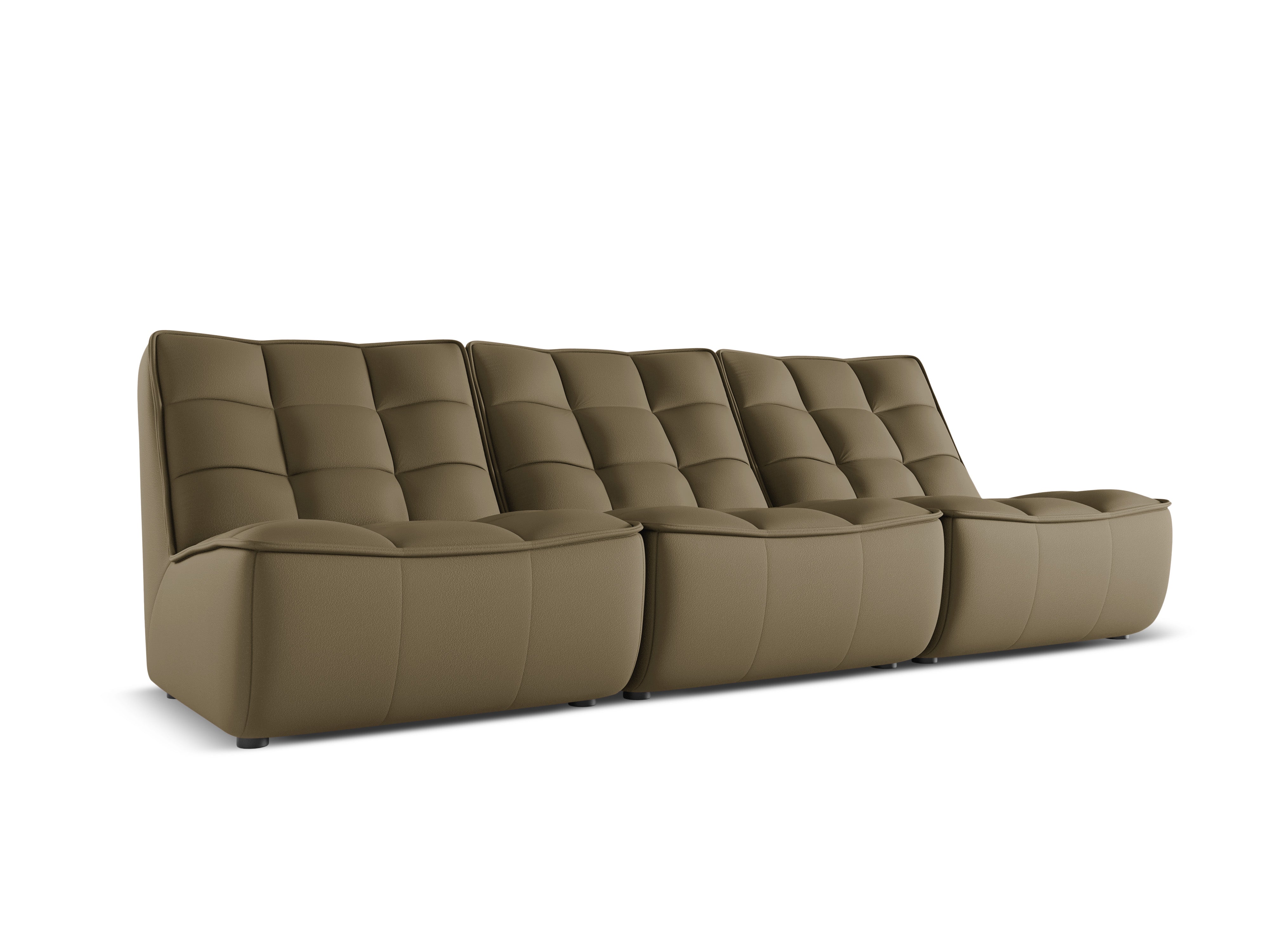 Sofa skórzana 3-osobowa MONI oliwkowy, Maison Heritage, Eye on Design