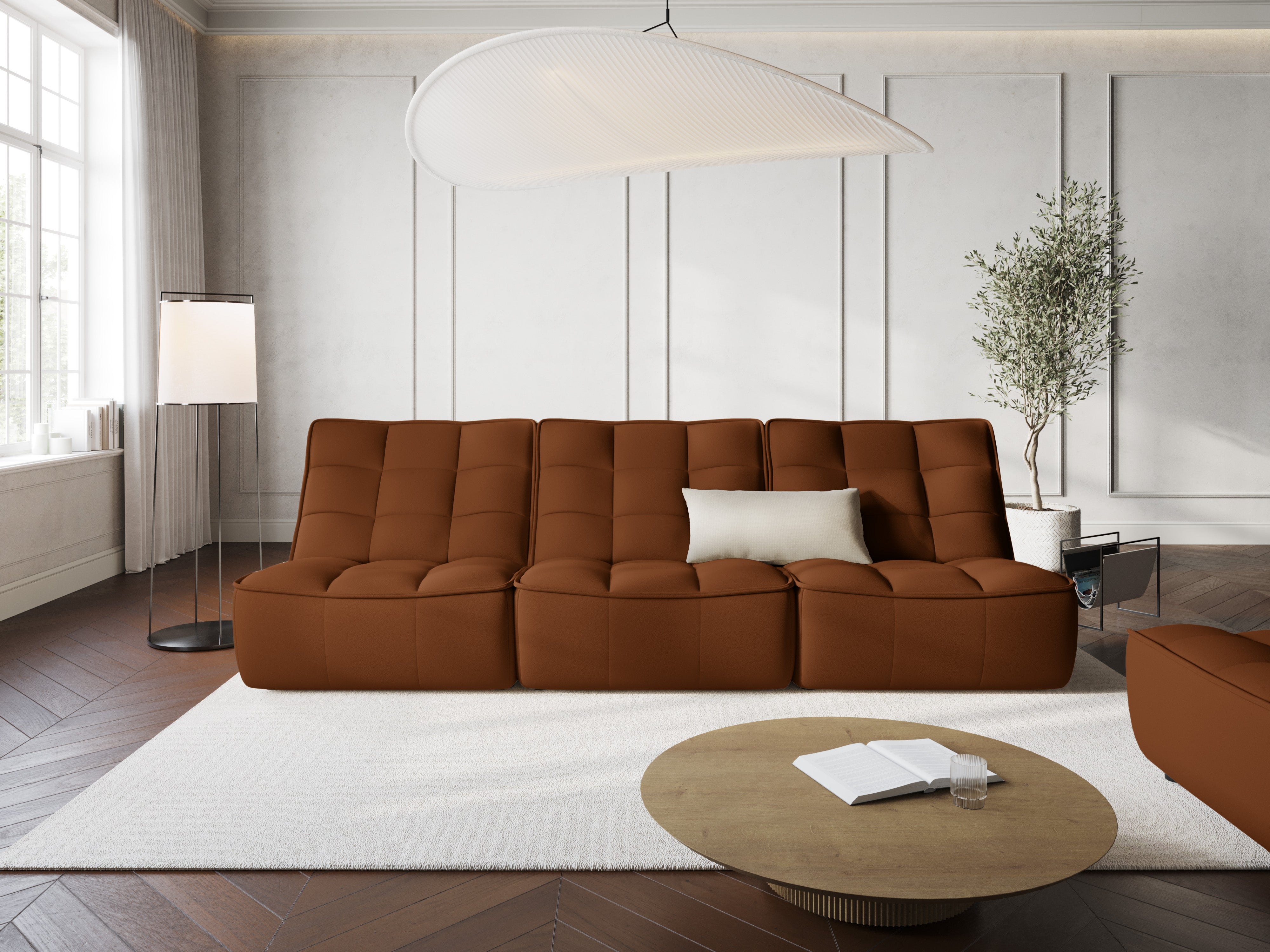 Sofa skórzana 3-osobowa MONI brązowy, Maison Heritage, Eye on Design