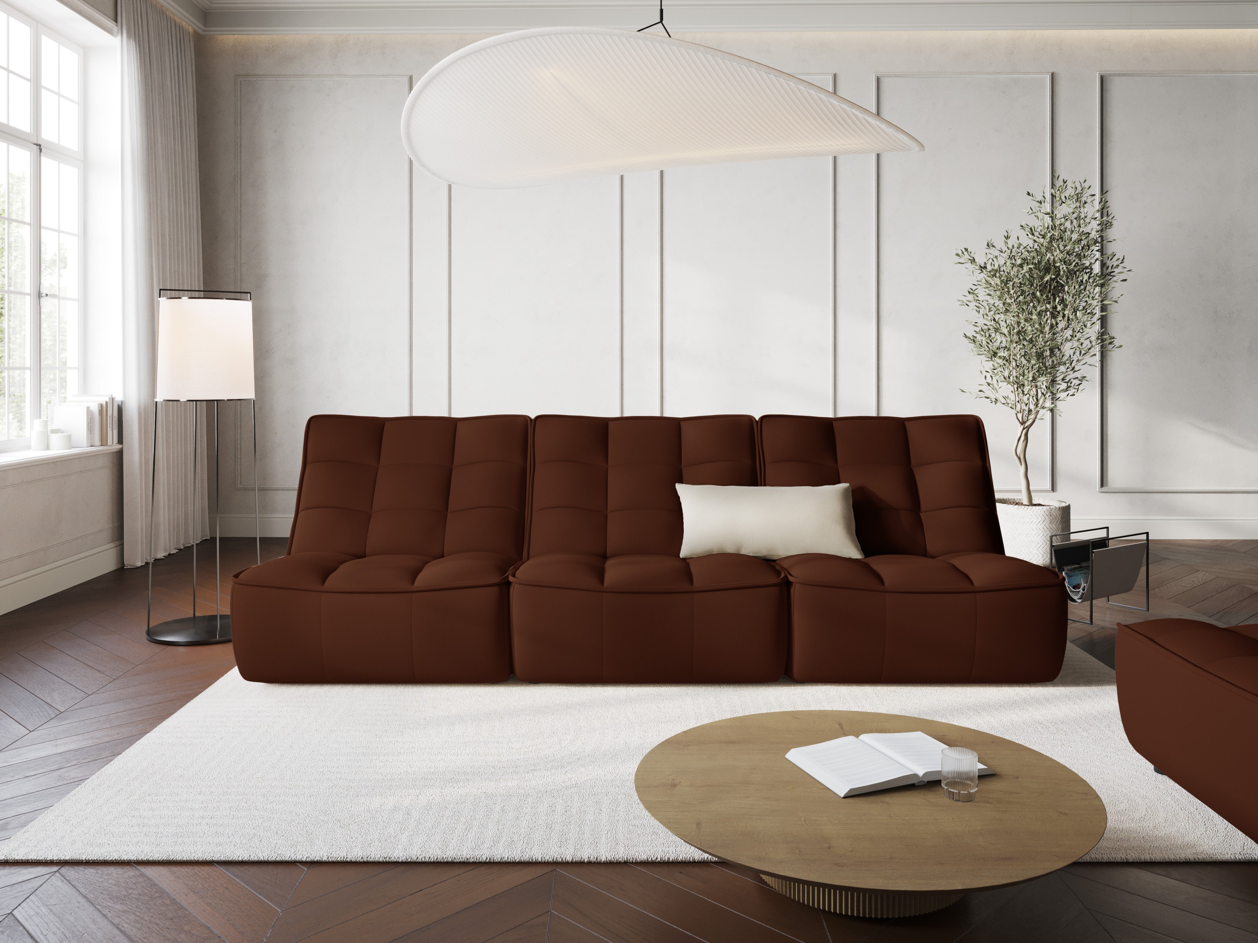 Sofa skórzana 3-osobowa MONI czekoladowy, Maison Heritage, Eye on Design