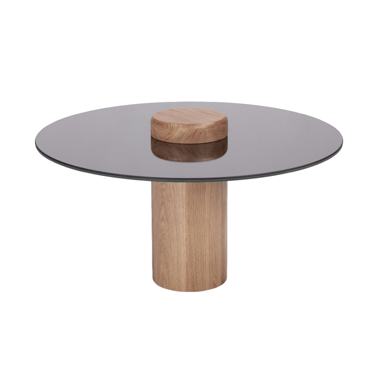 Coffee table SKIEN natural oak with mirrored top