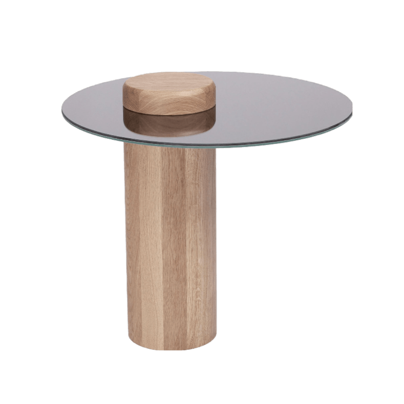 SKIEN #2 table natural oak with mirror top