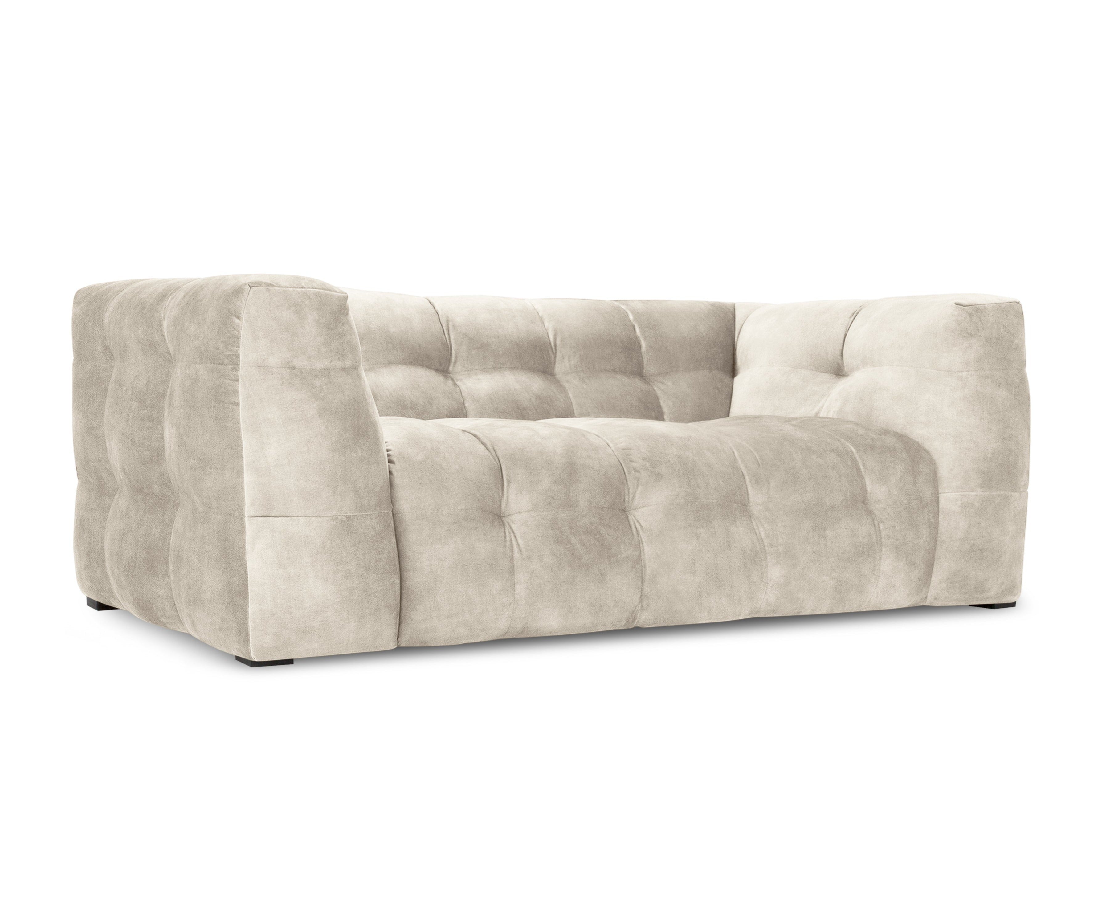 Velvet 2-seater sofa VESTA beige