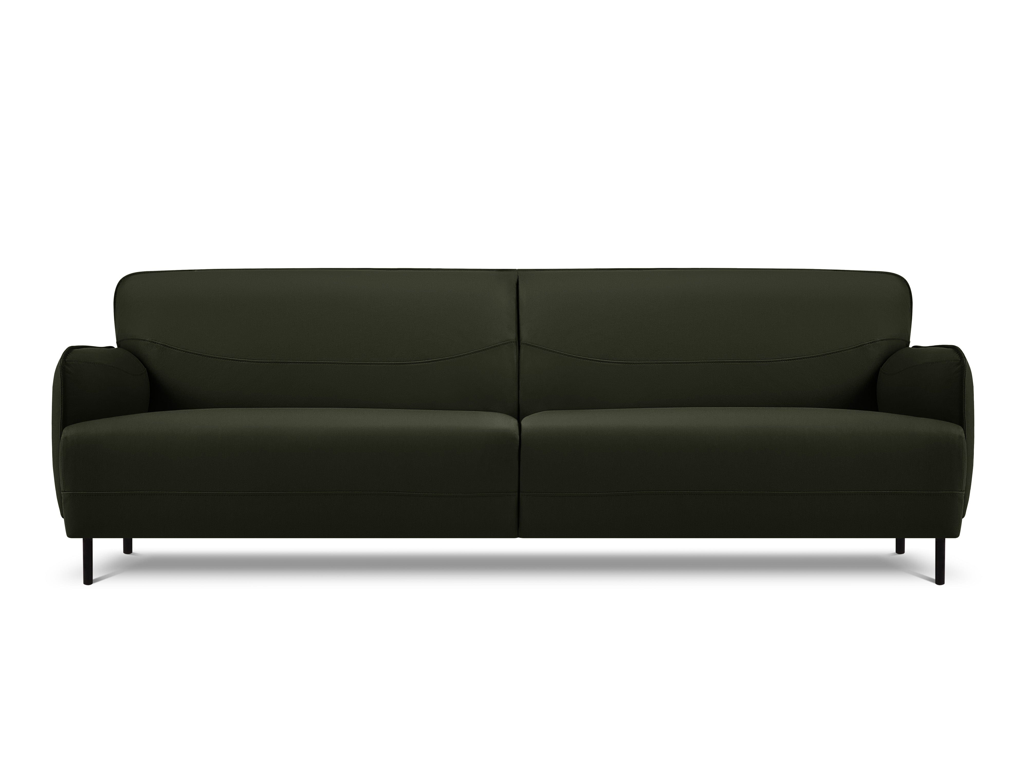 Genuine Leather Sofa, "Neso", 3 Seats, 235x90x76
 ,Green,Black Metal, Windsor & Co, Eye on Design