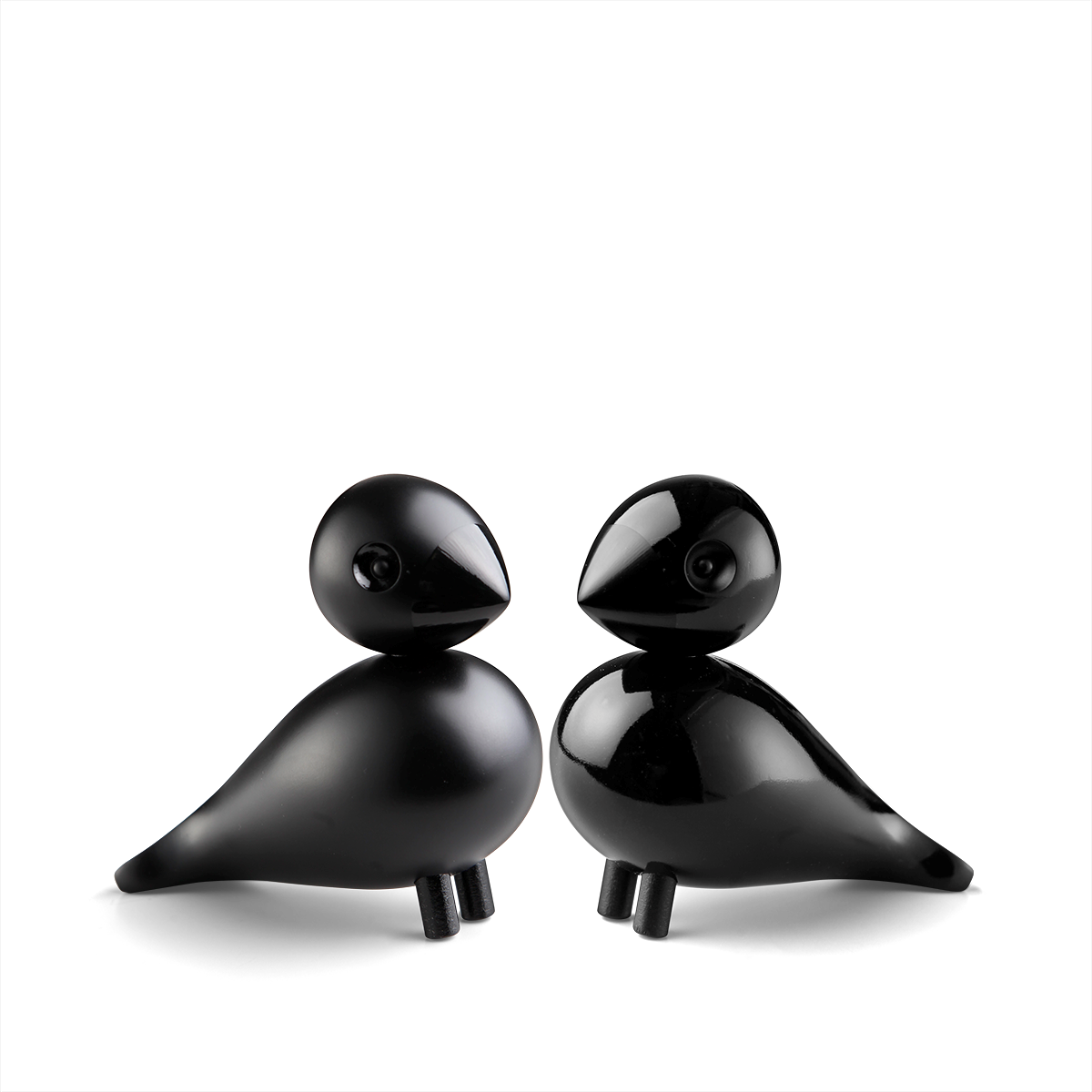 Pair of wooden figures LOVEBIRDS black
