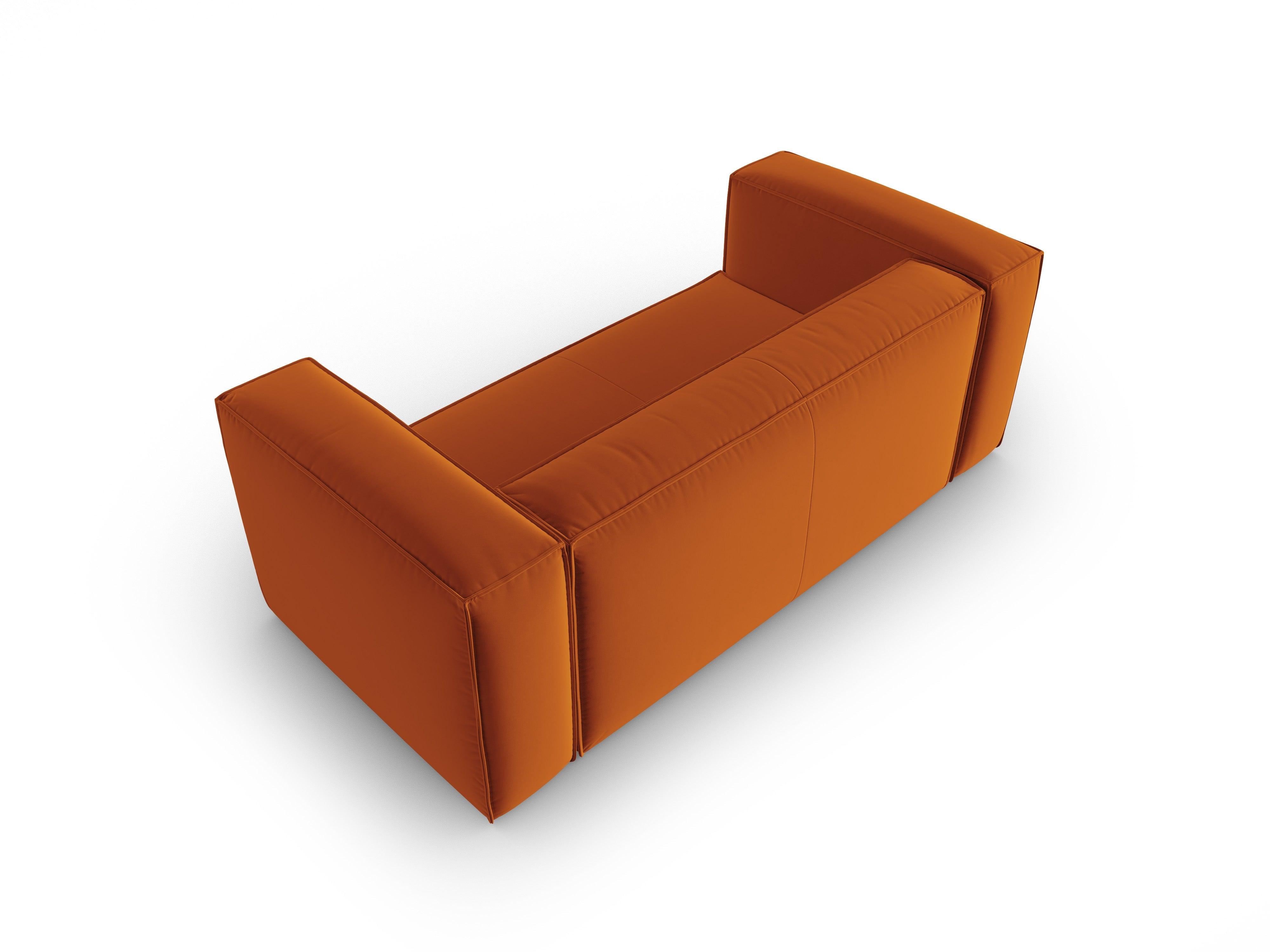 Velvet 2-seater sofa MACKAY terracotta