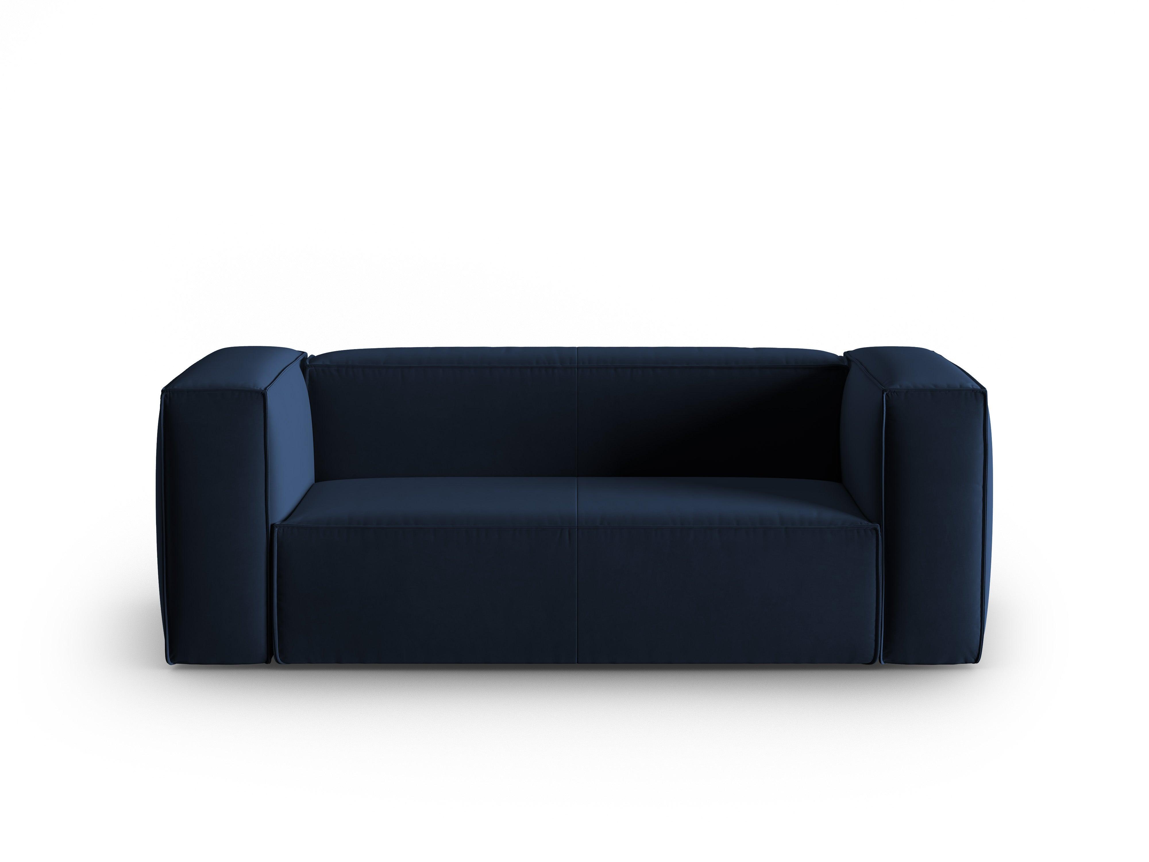 Velvet 2-seater sofa MACKAY royal blue