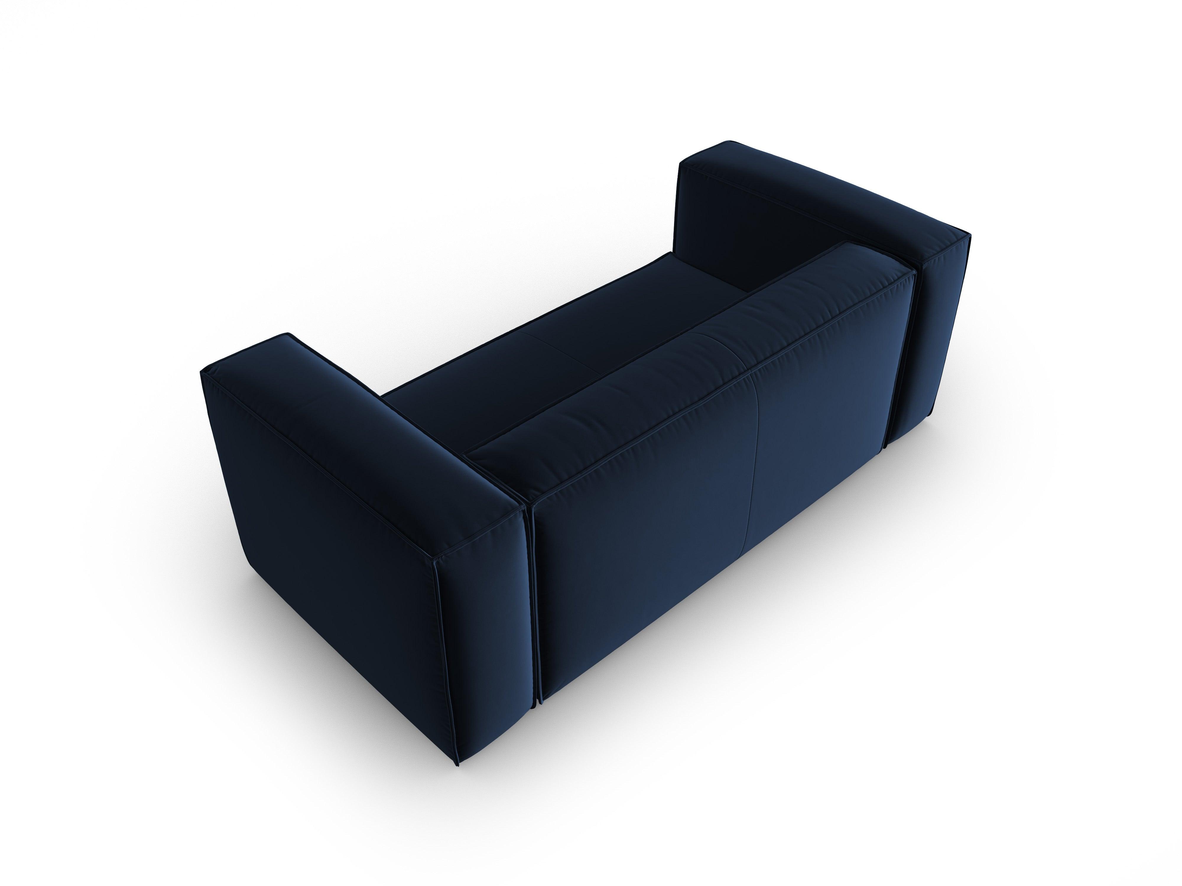 Velvet 2-seater sofa MACKAY royal blue