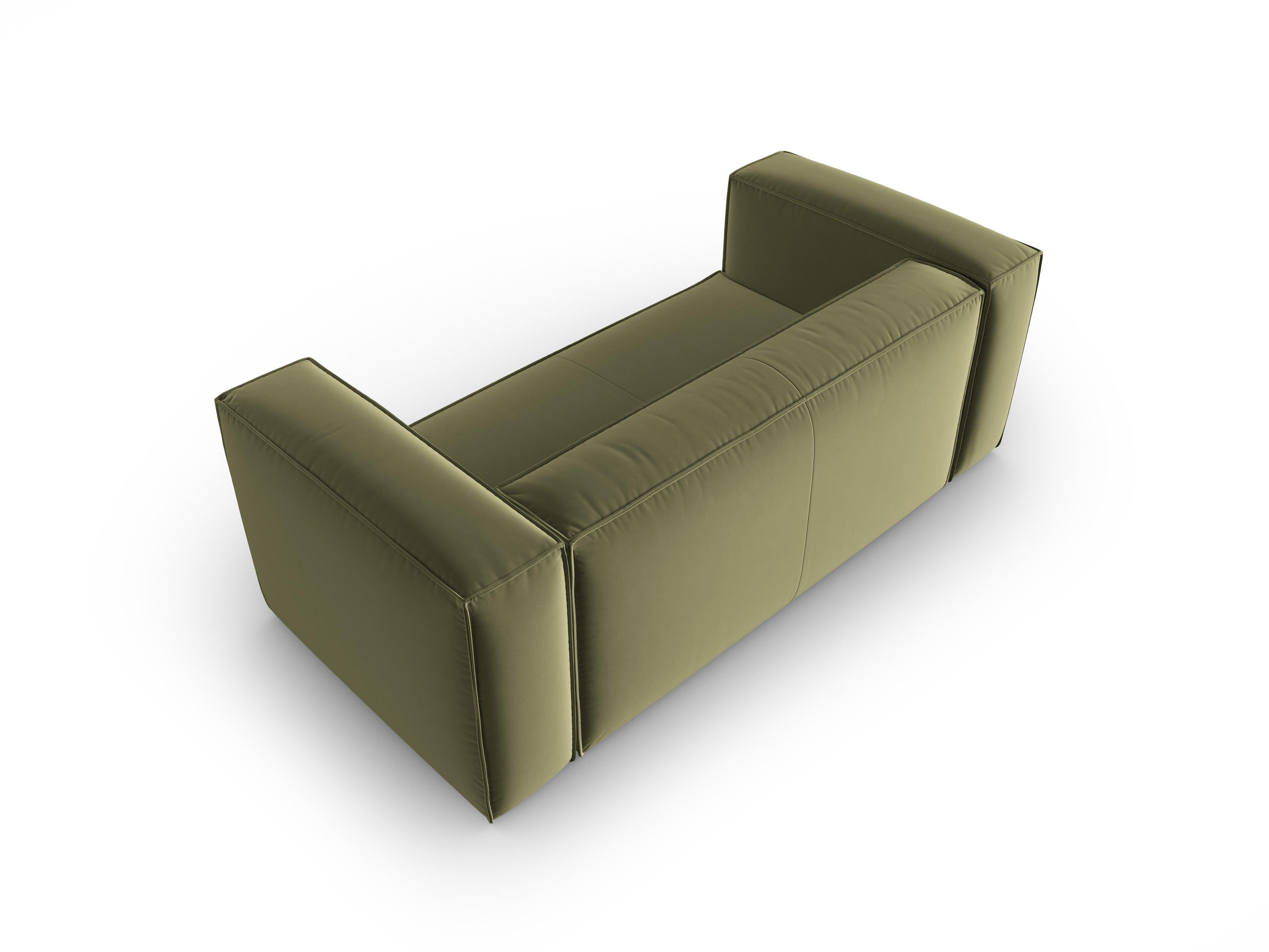 Velvet 2-seater sofa MACKAY light green