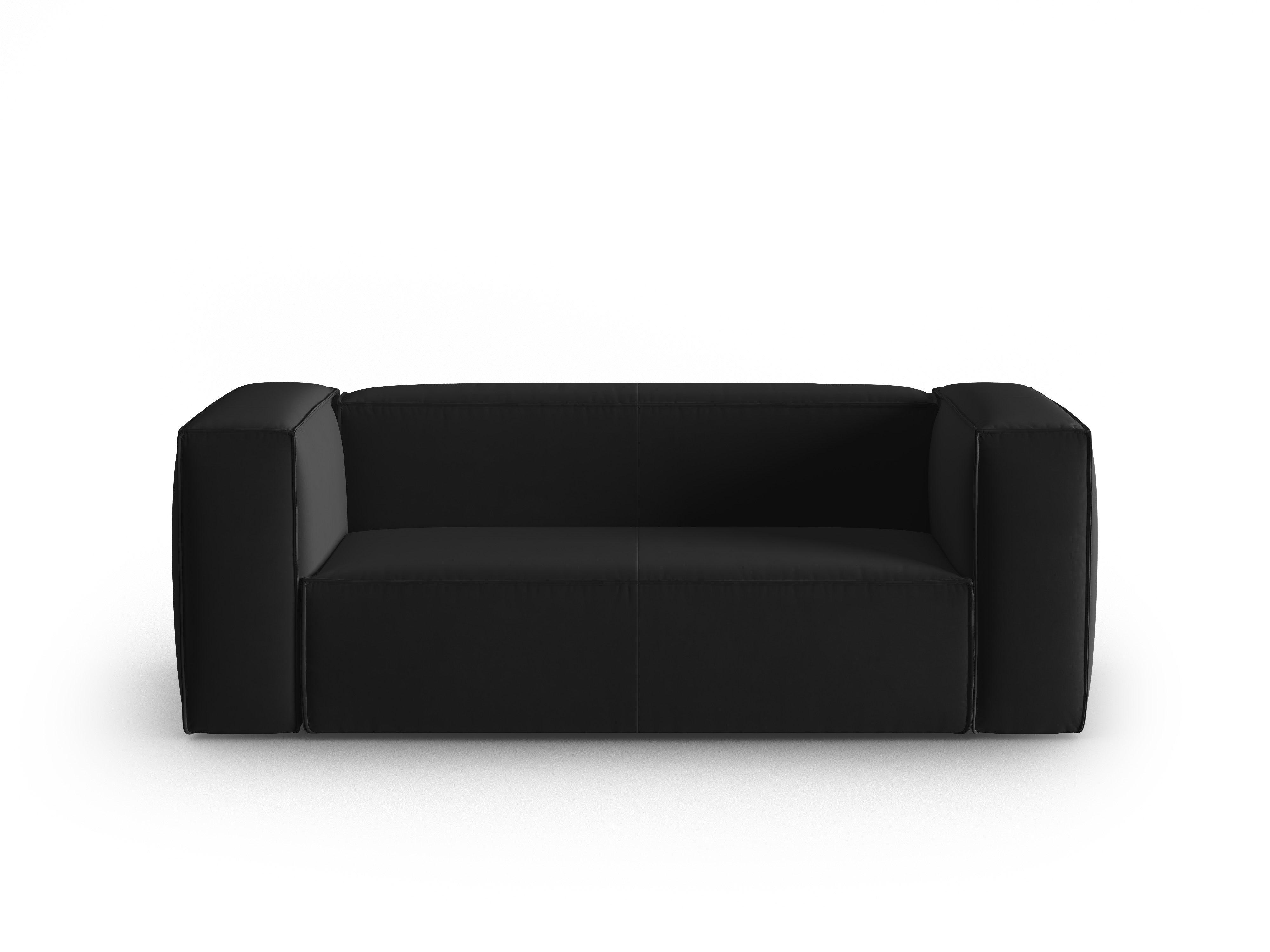 Velvet 2-seater sofa MACKAY black