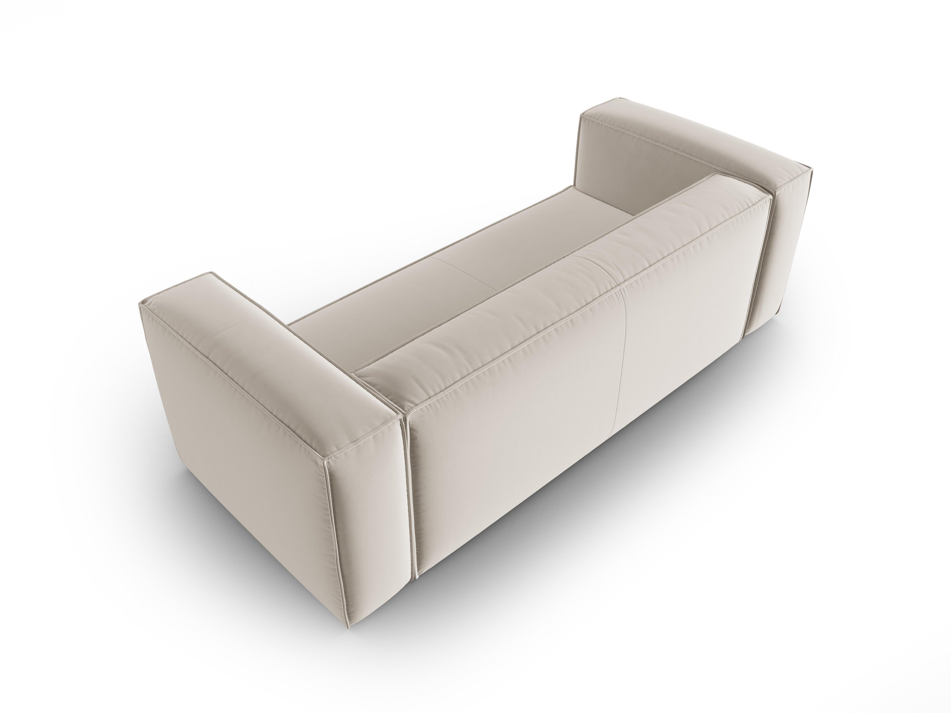 Velvet 3-seater sofa MACKAY light beige