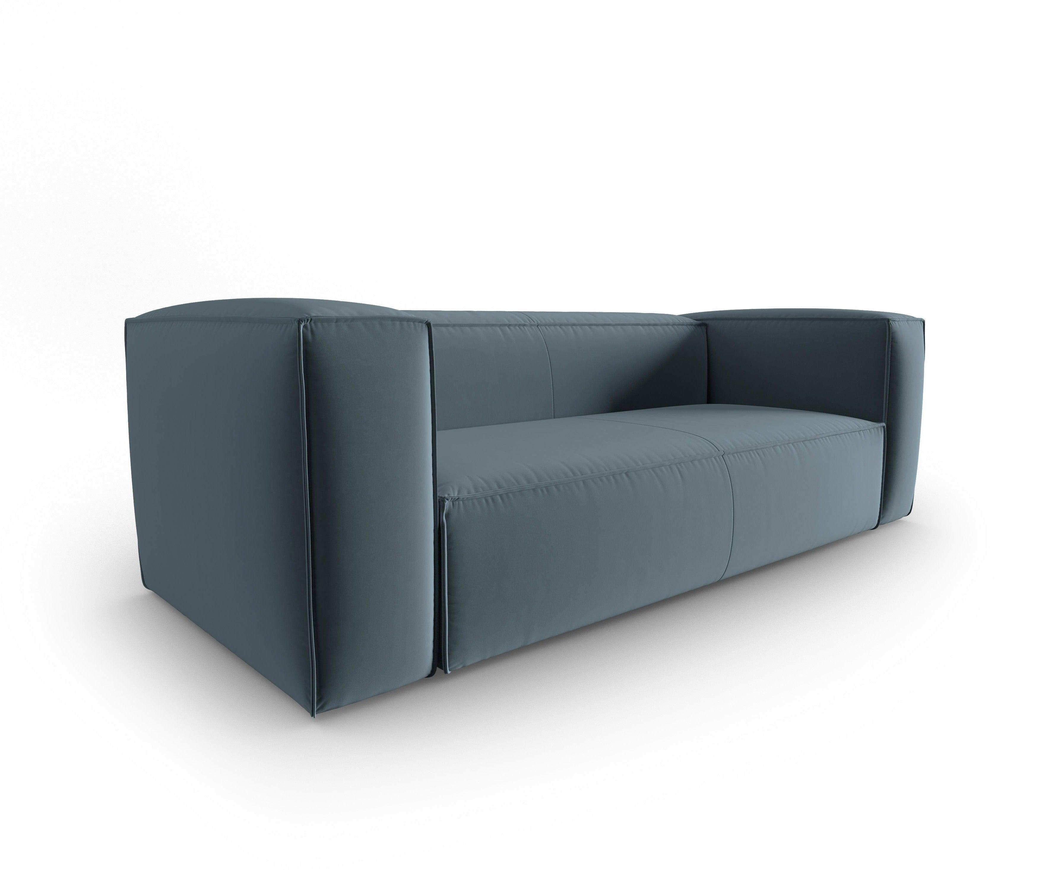 Velvet 3-seater sofa MACKAY blue