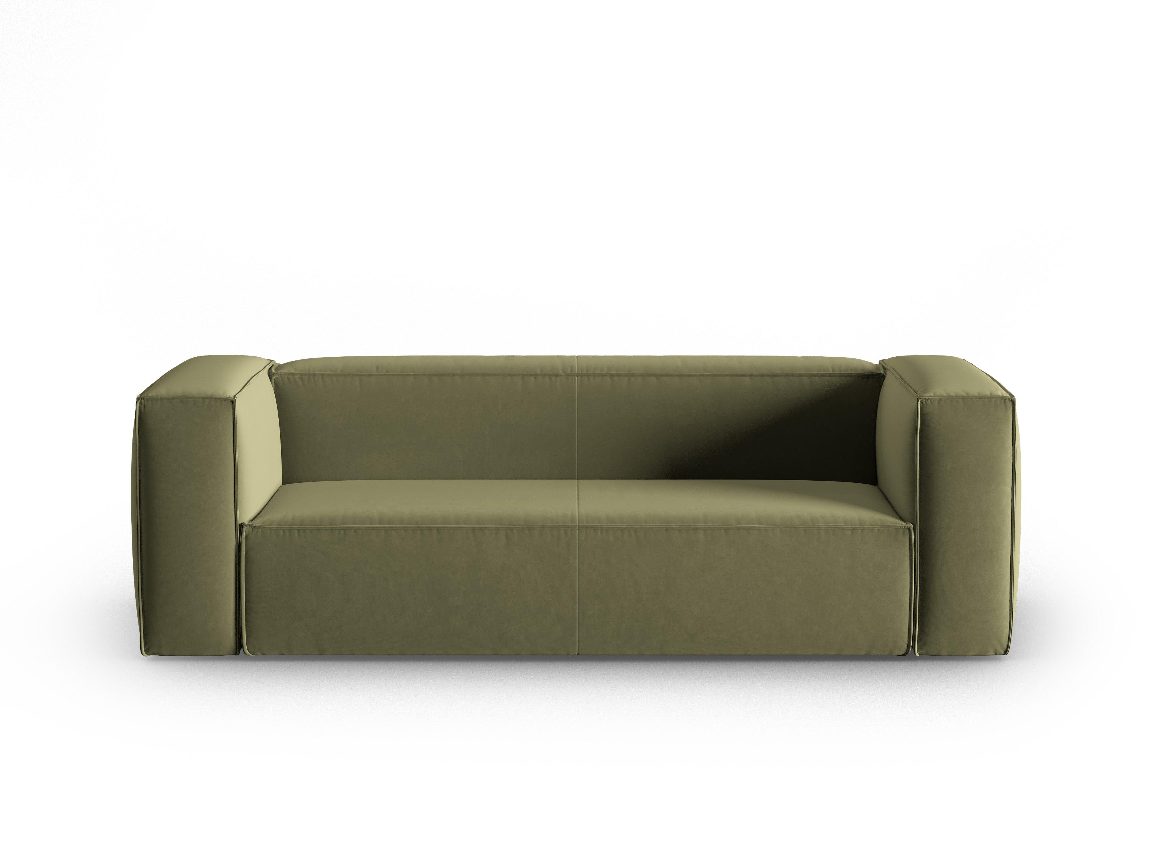 Velvet 3-seater sofa MACKAY light green