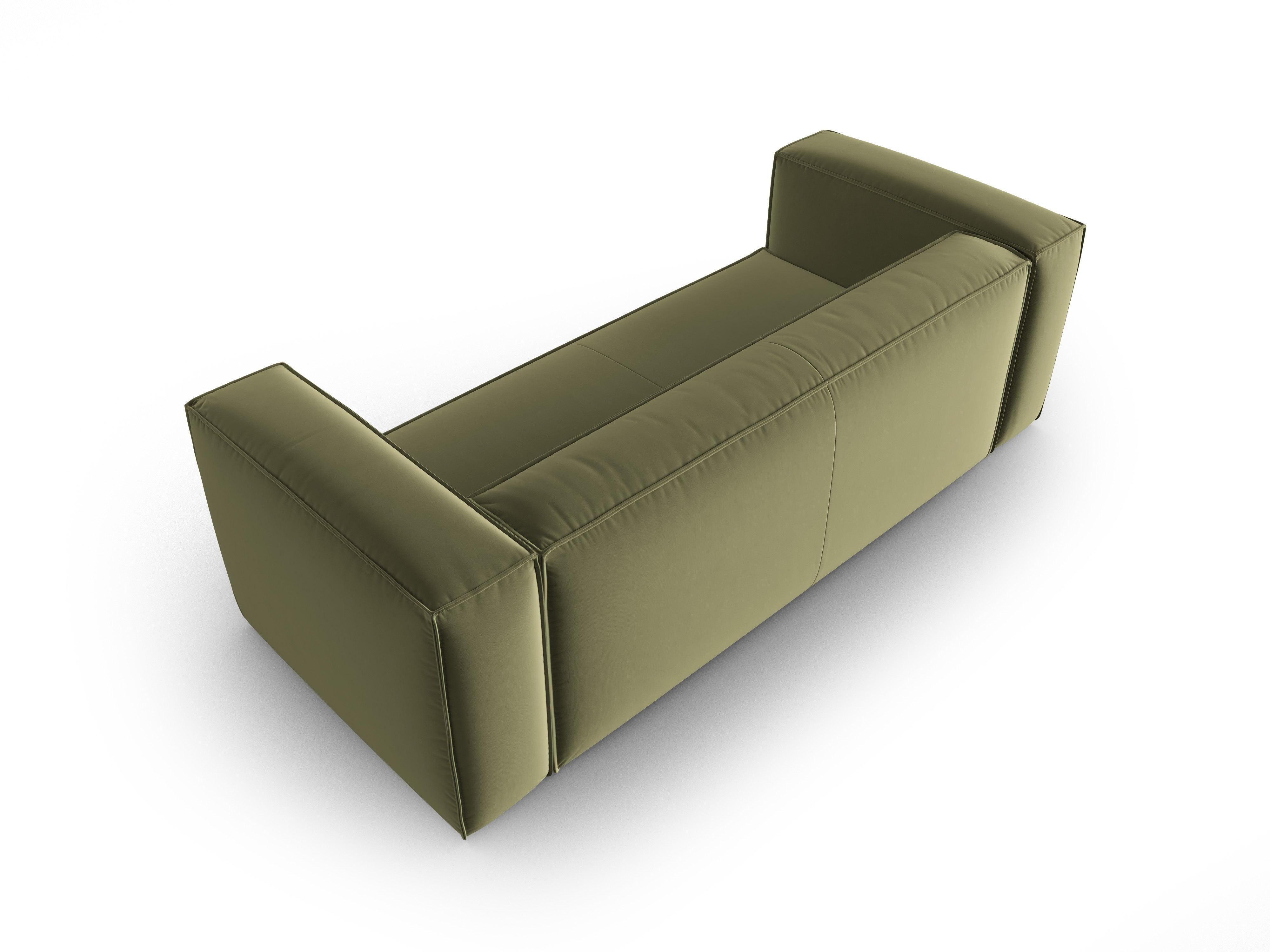 Velvet 3-seater sofa MACKAY light green