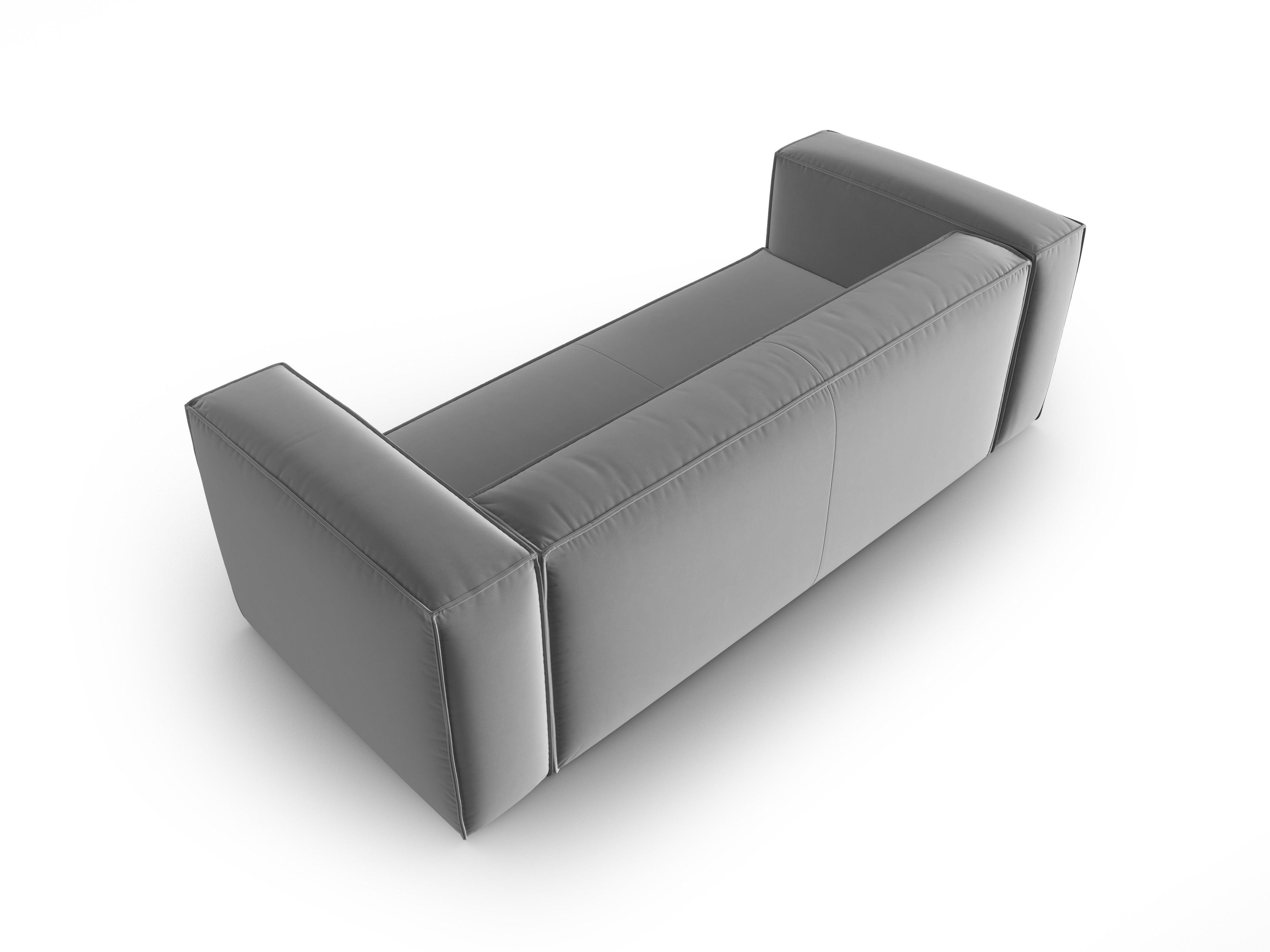 Velvet 3-seater sofa MACKAY light grey