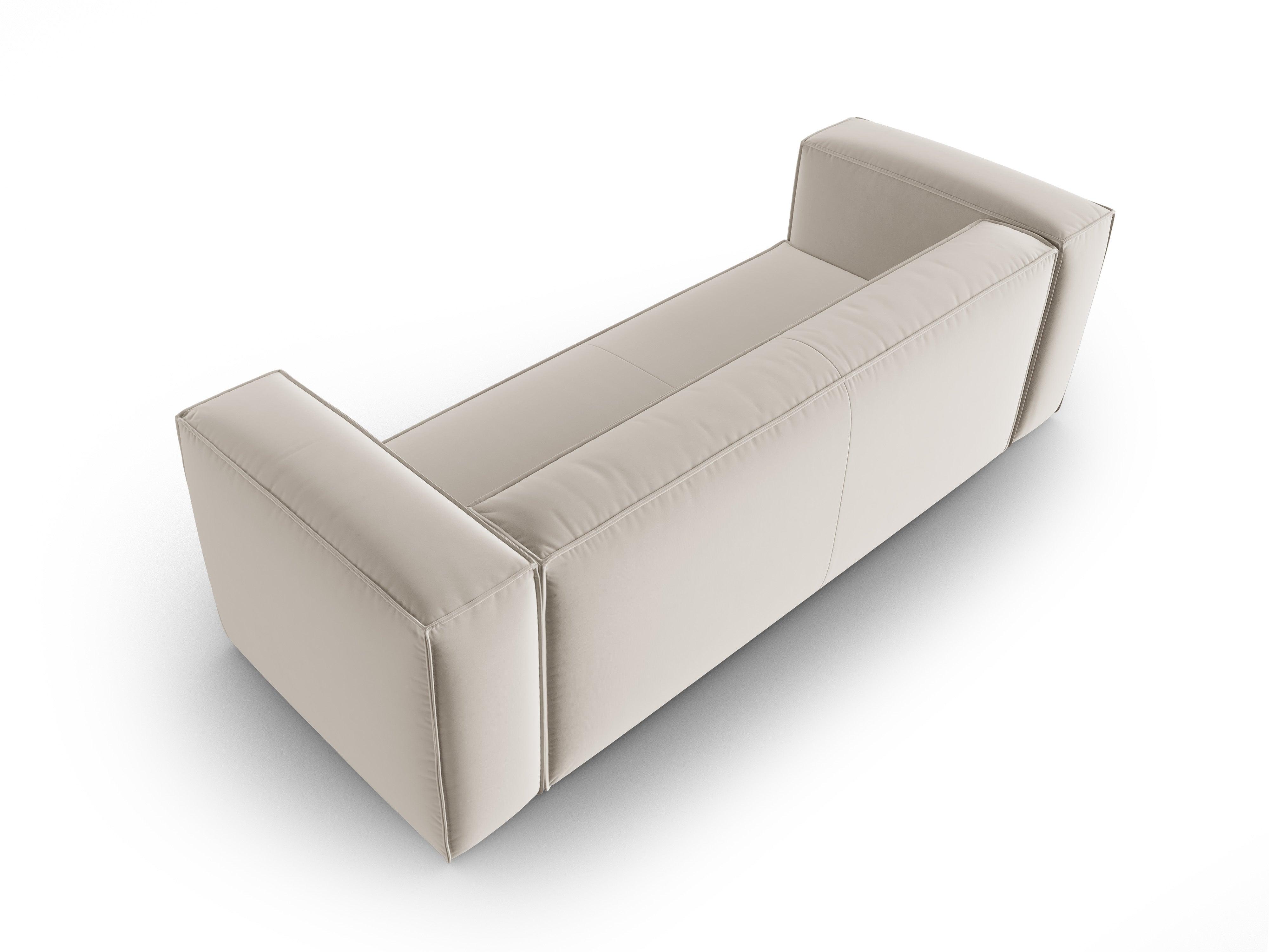 Velvet 4-seater sofa MACKAY light beige