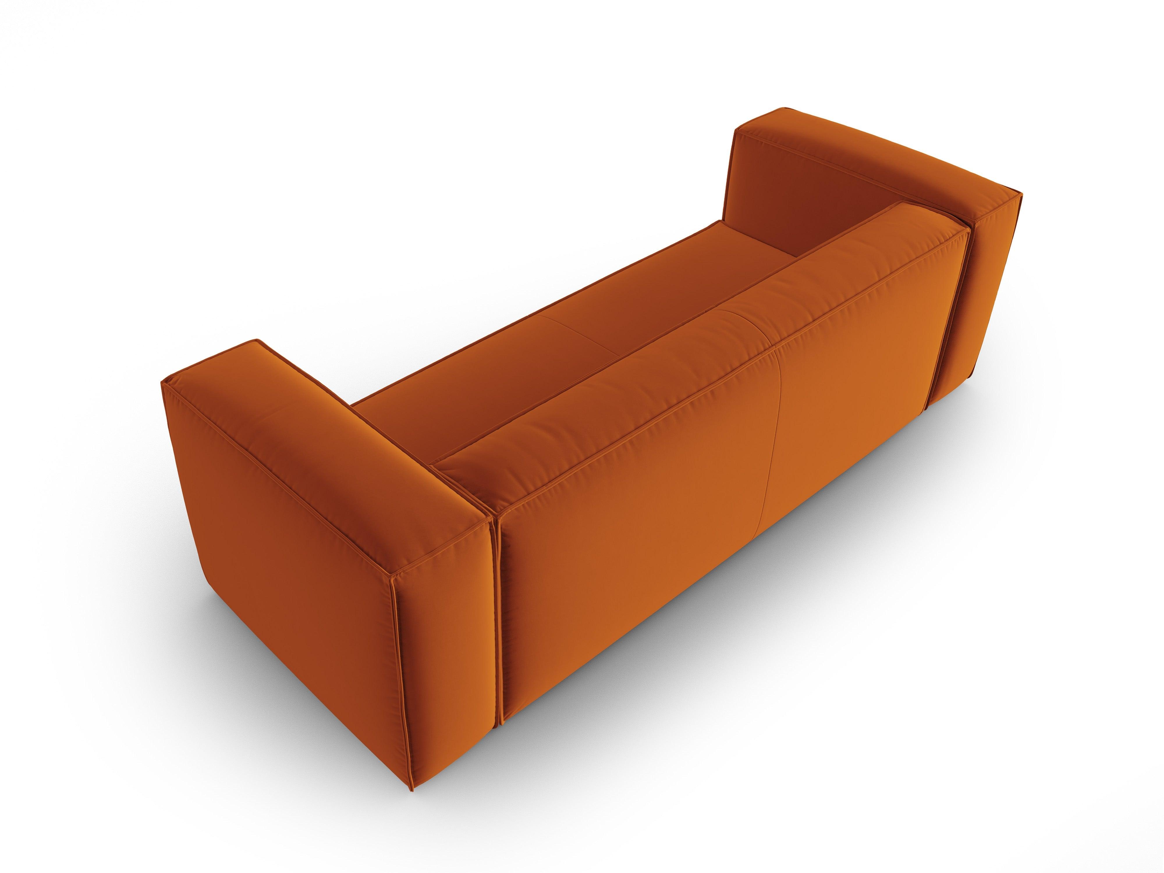 Velvet 4-seater sofa MACKAY terracotta