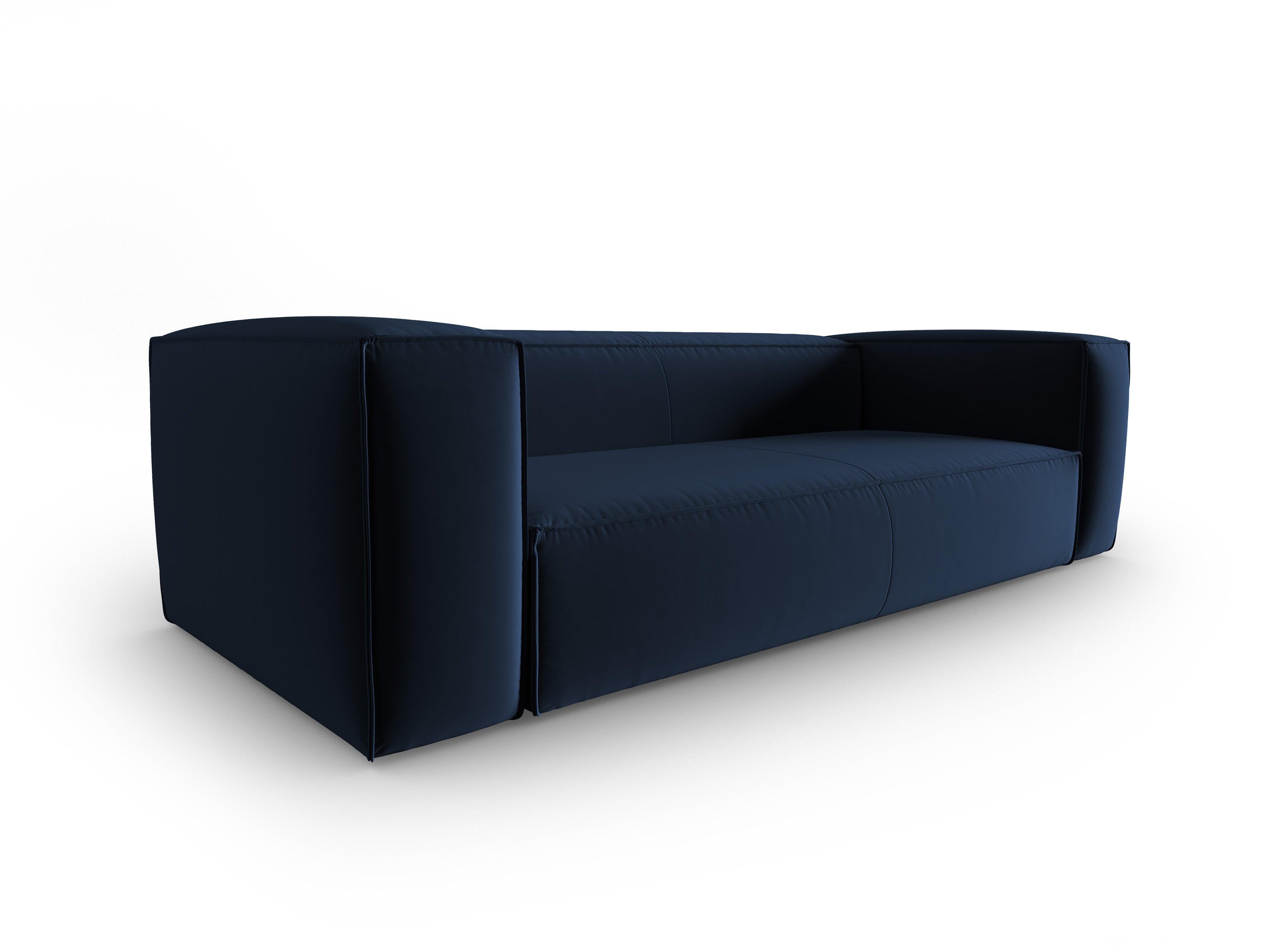 Velvet 4-seater sofa MACKAY royal blue