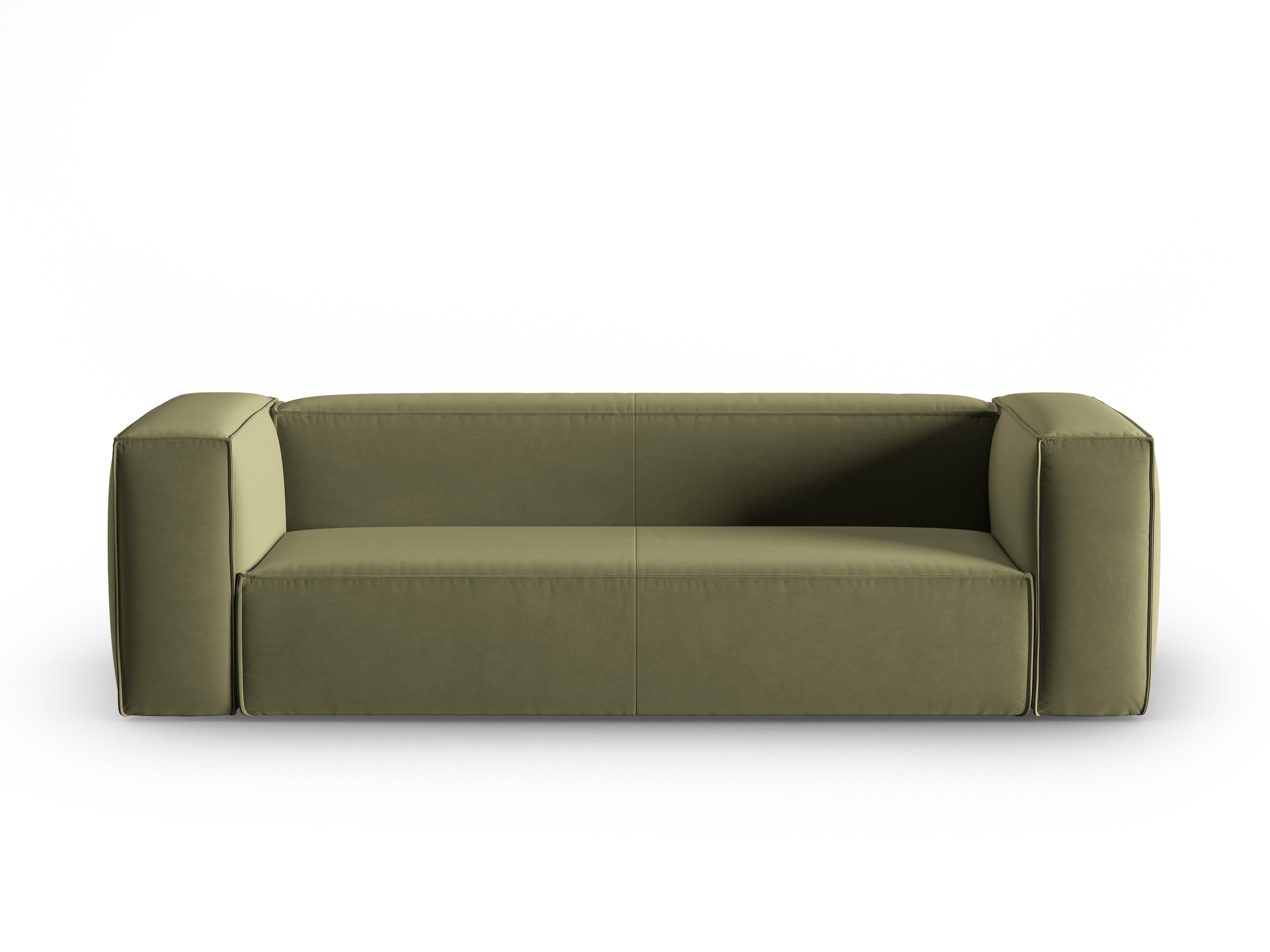 Velvet 4-seater sofa MACKAY light green