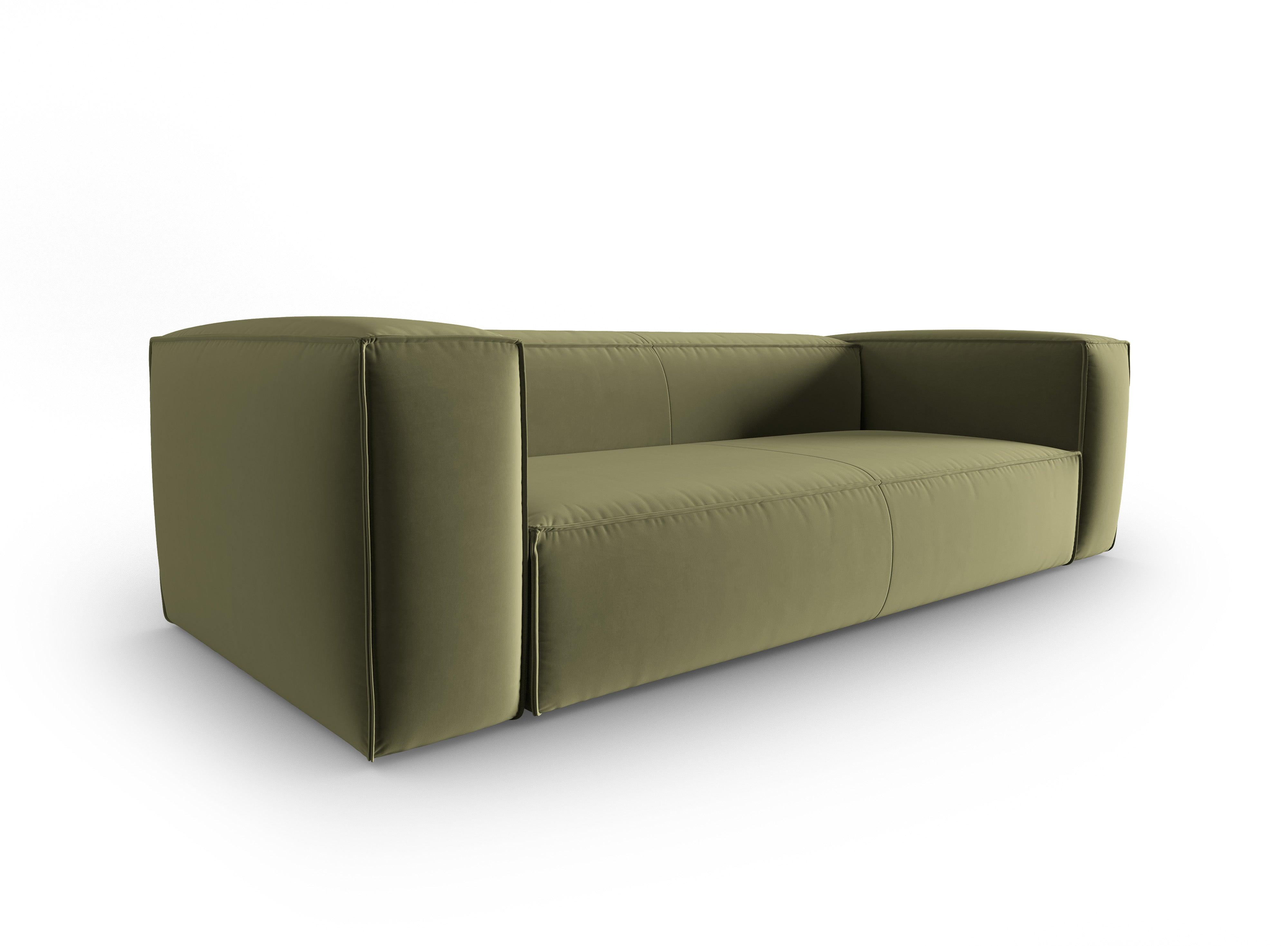 Velvet 4-seater sofa MACKAY light green