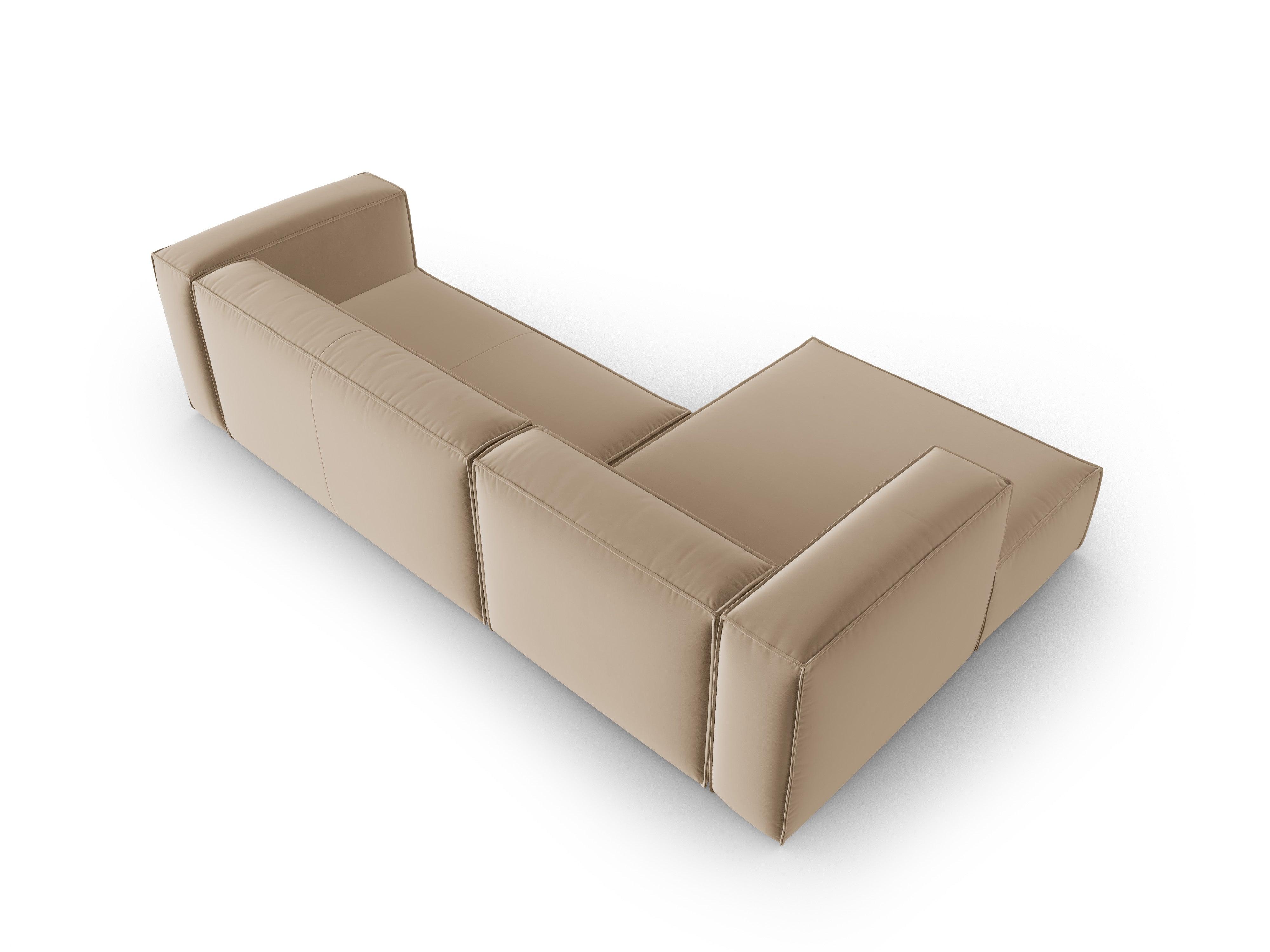 Corner velvet 4-seater left MACKAY sand