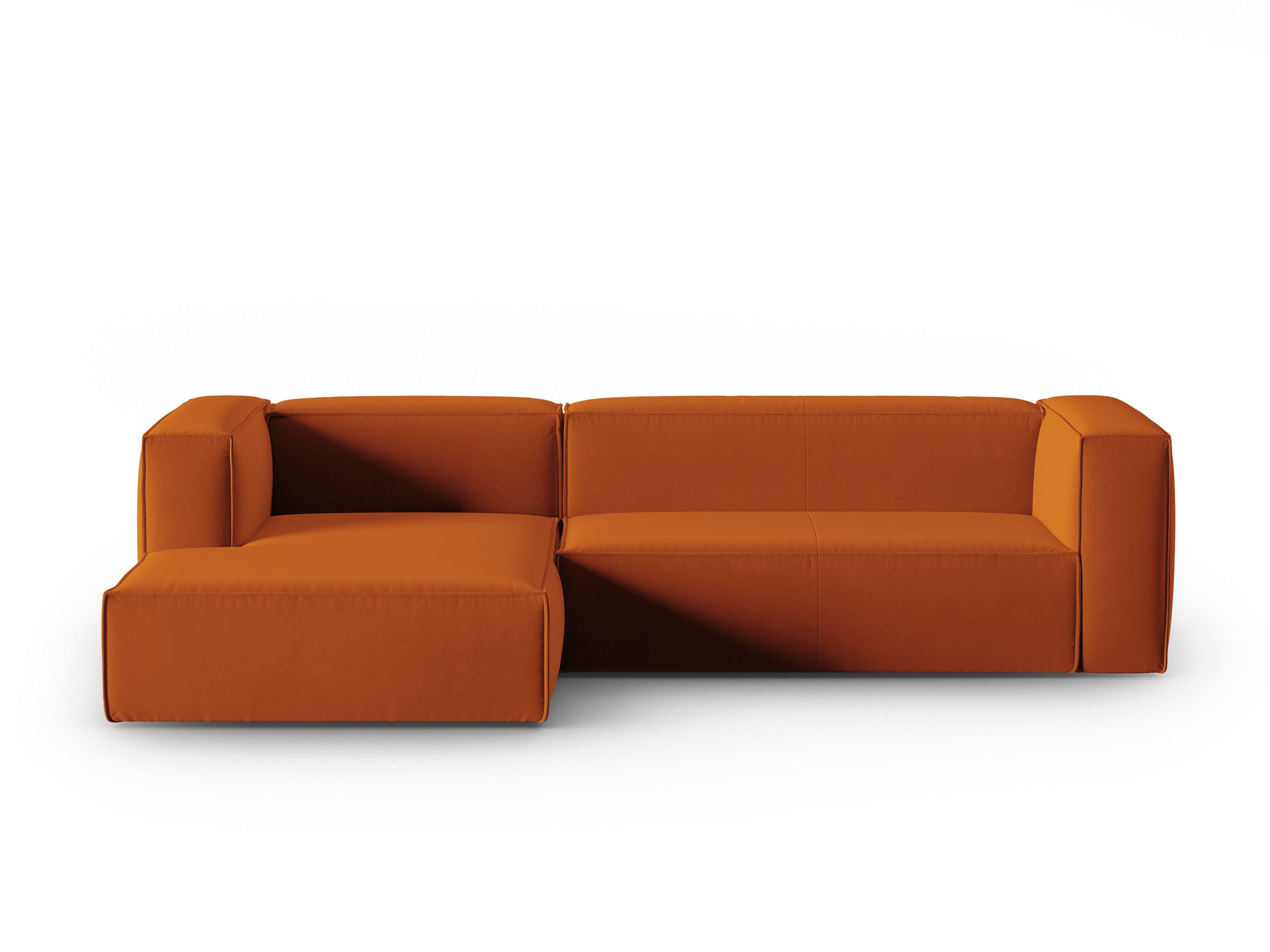 Corner velvet 4-seater left MACKAY terracotta