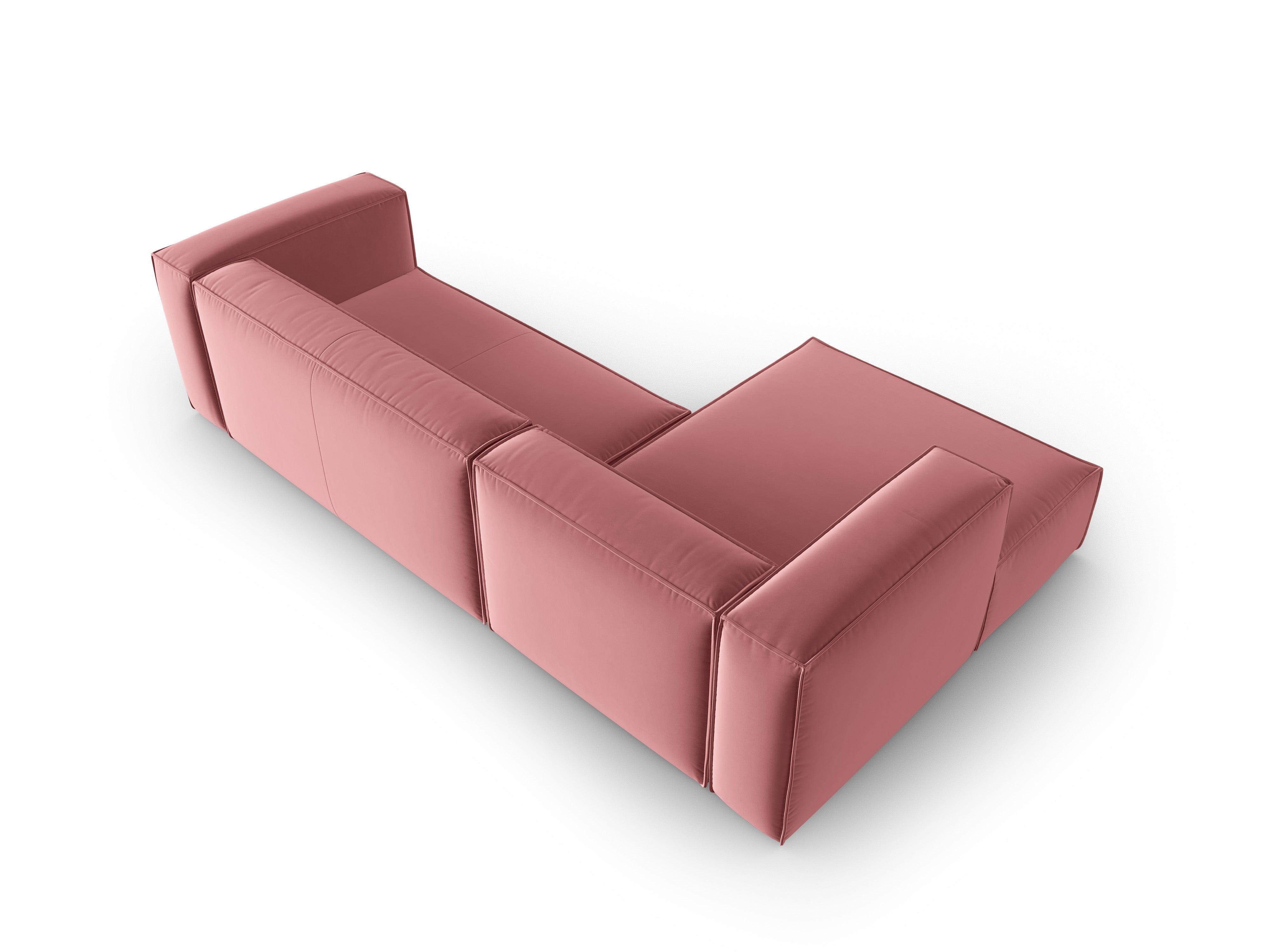 Corner velvet 4-seater left MACKAY salmon