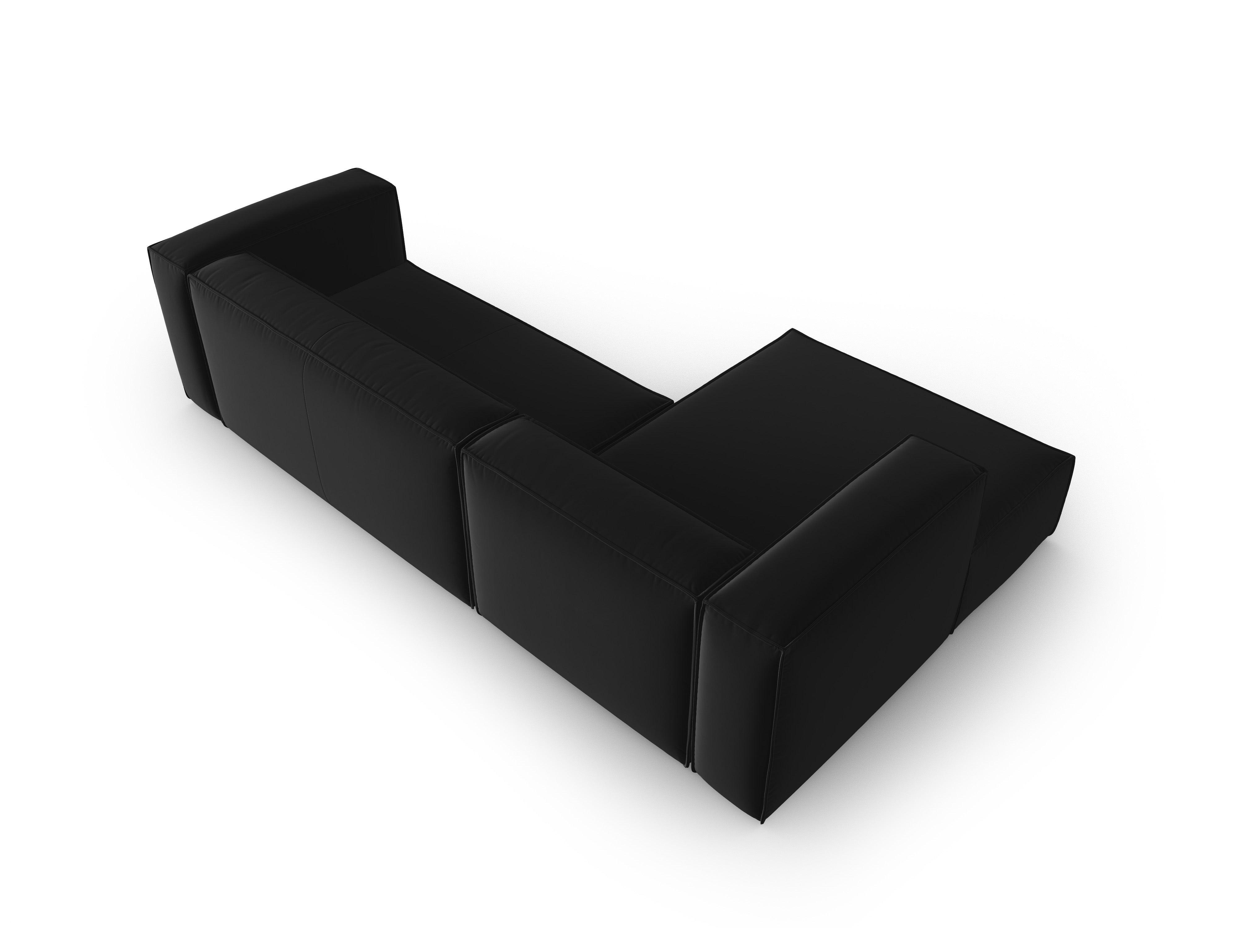 Corner velvet 4-seater left MACKAY black