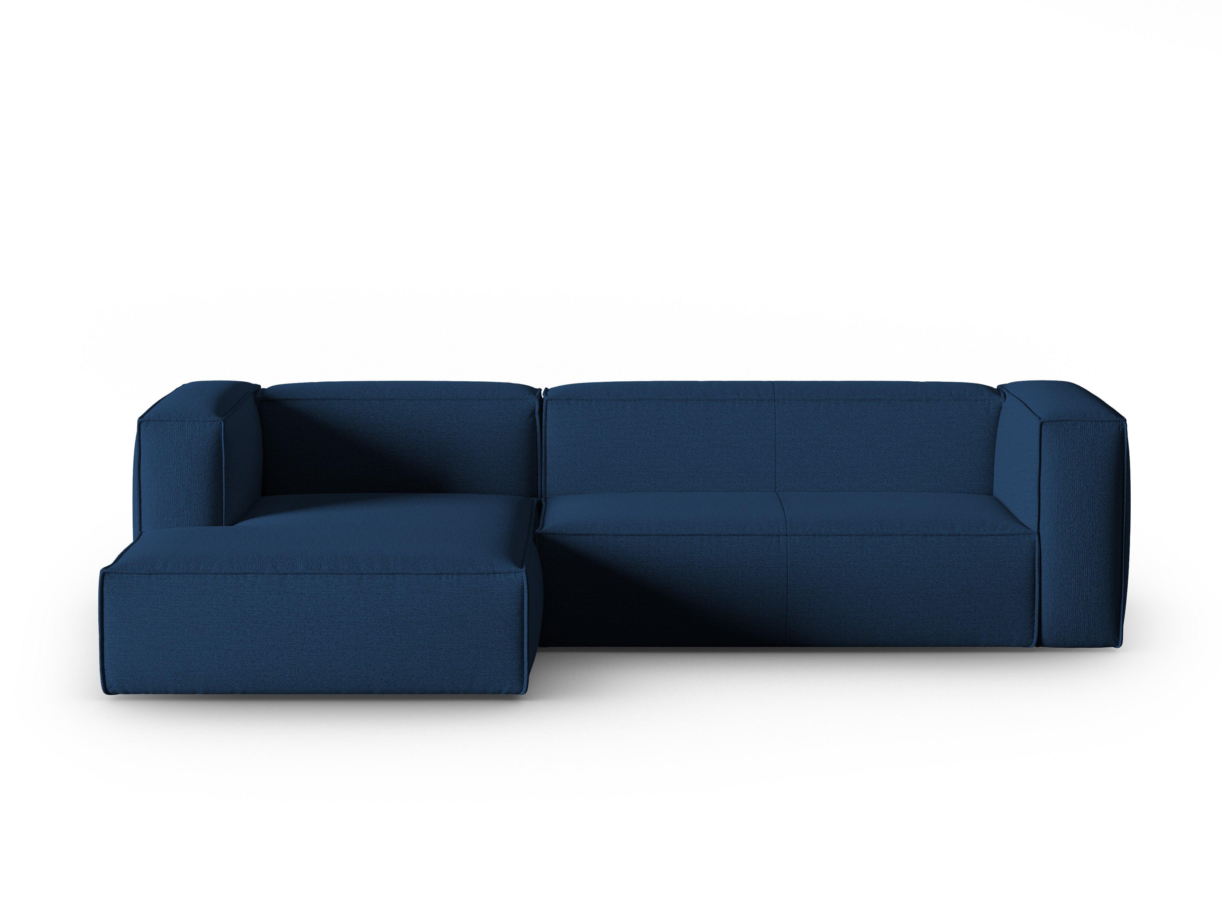 Corner 4-seater left MACKAY dark blue boucle