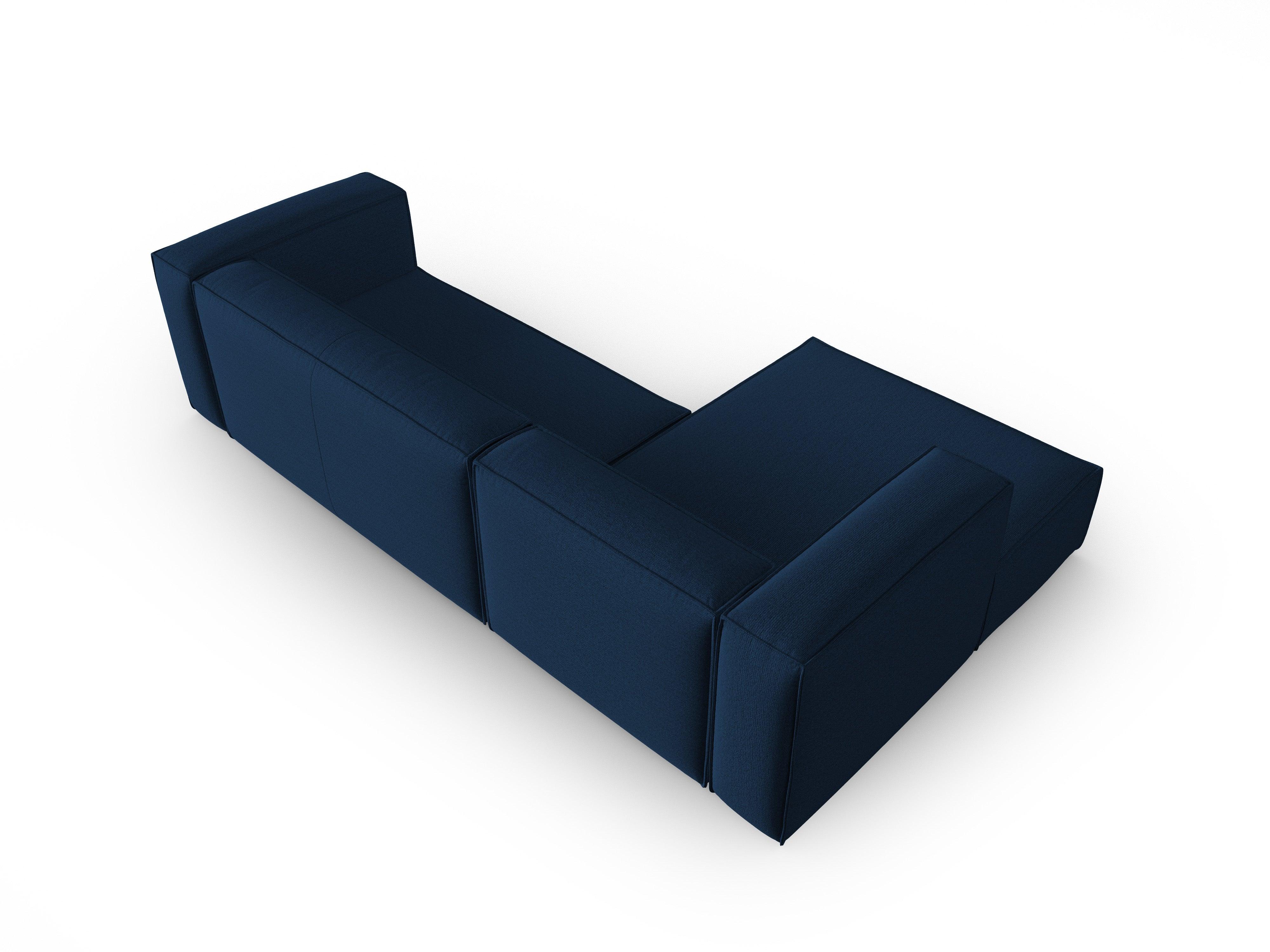 Corner 4-seater left MACKAY dark blue boucle