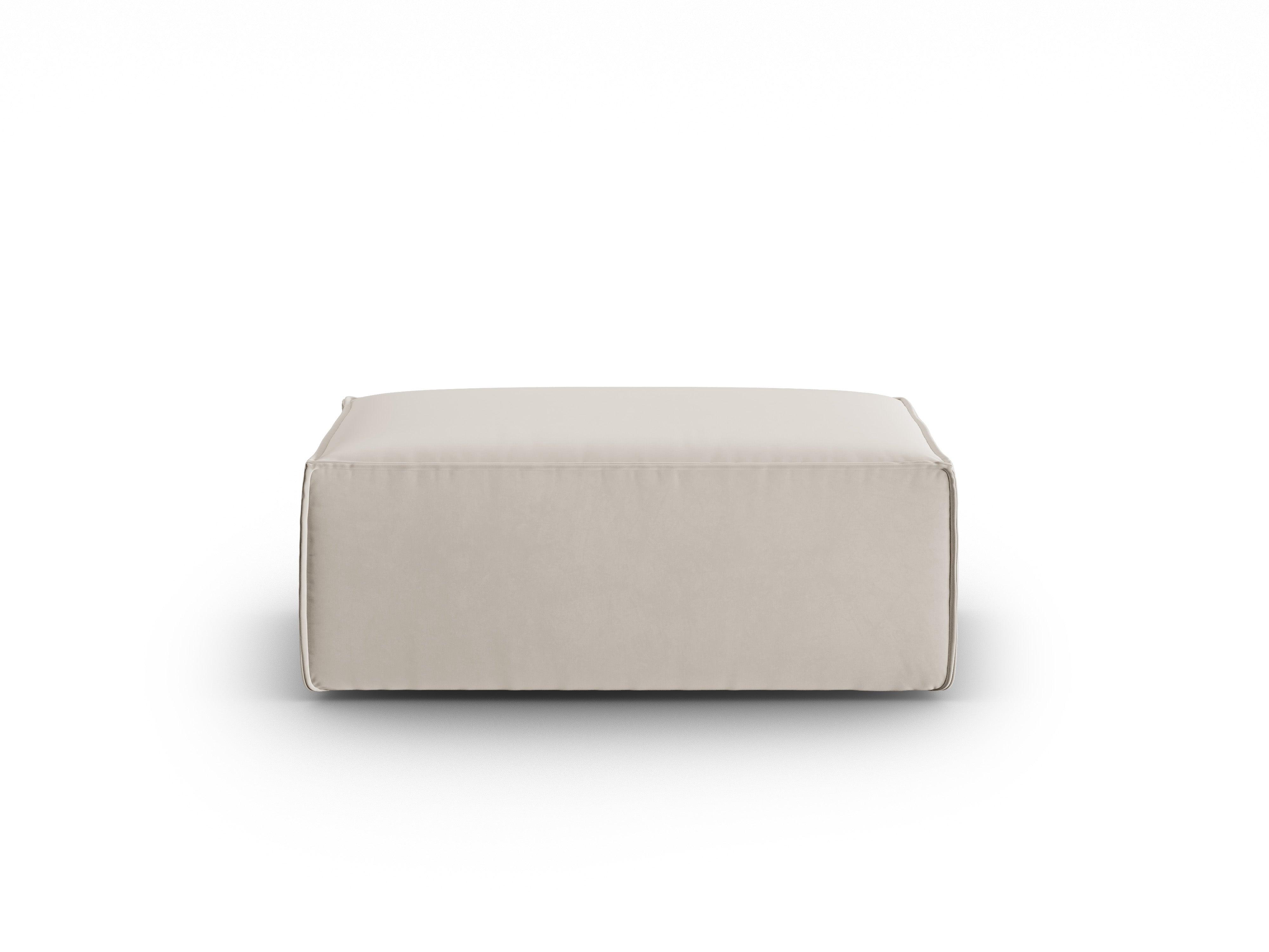 Velvet pouffe MACKAY light beige