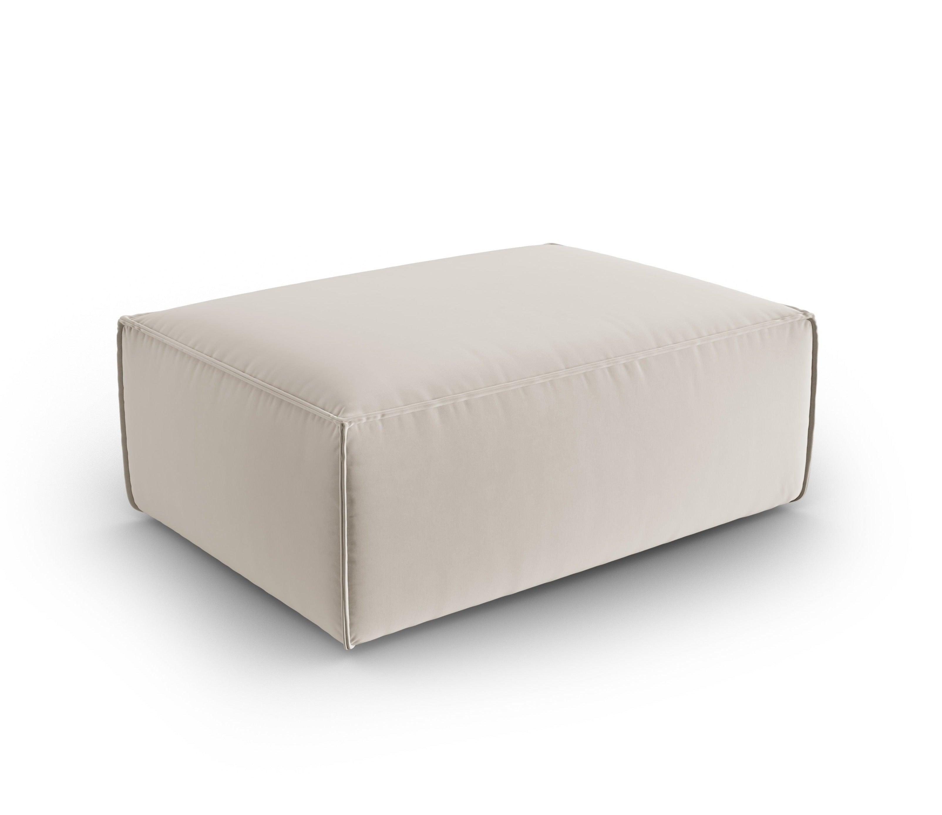 Velvet pouffe MACKAY light beige