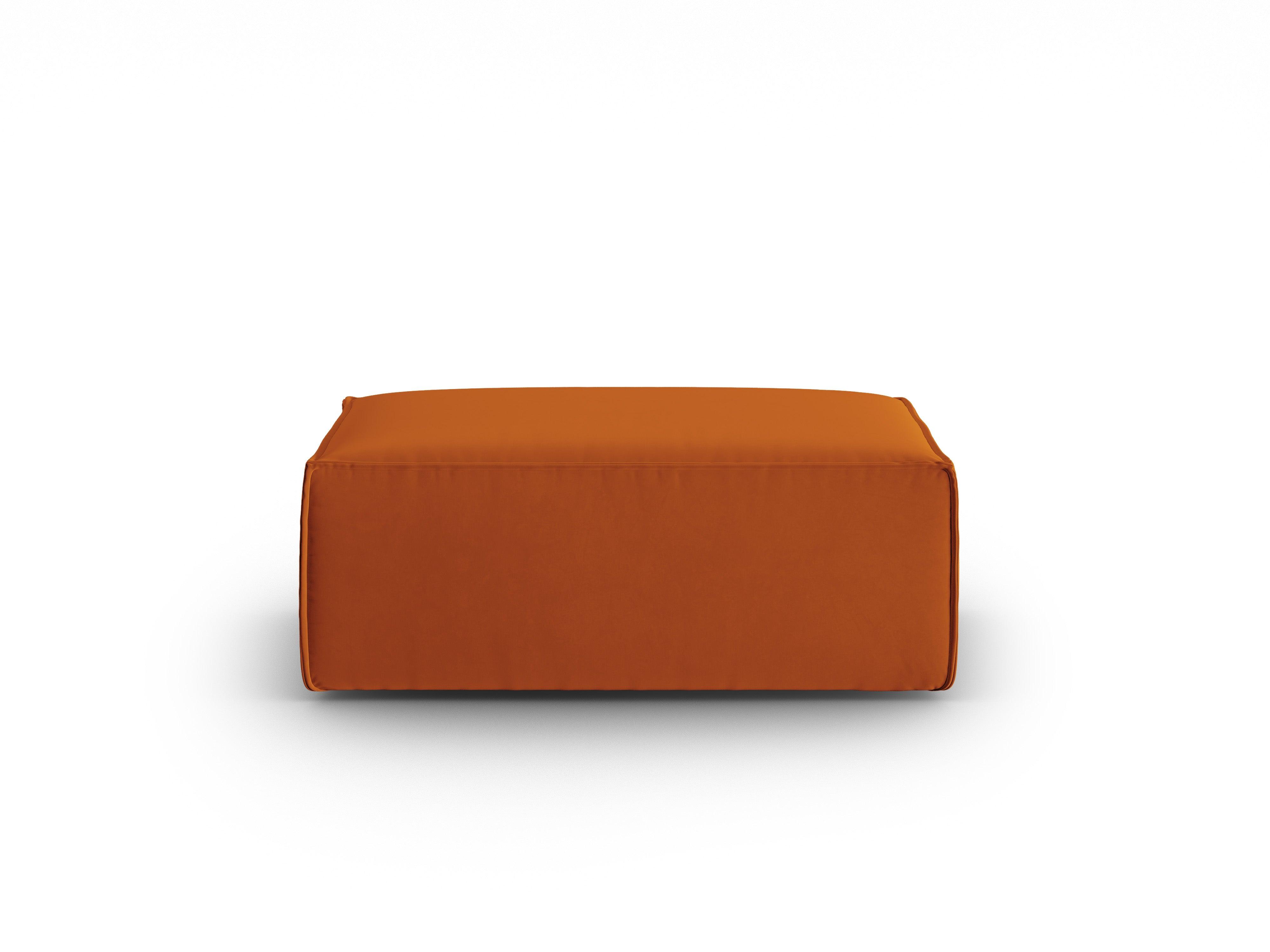 Velvet pouffe MACKAY terracotta