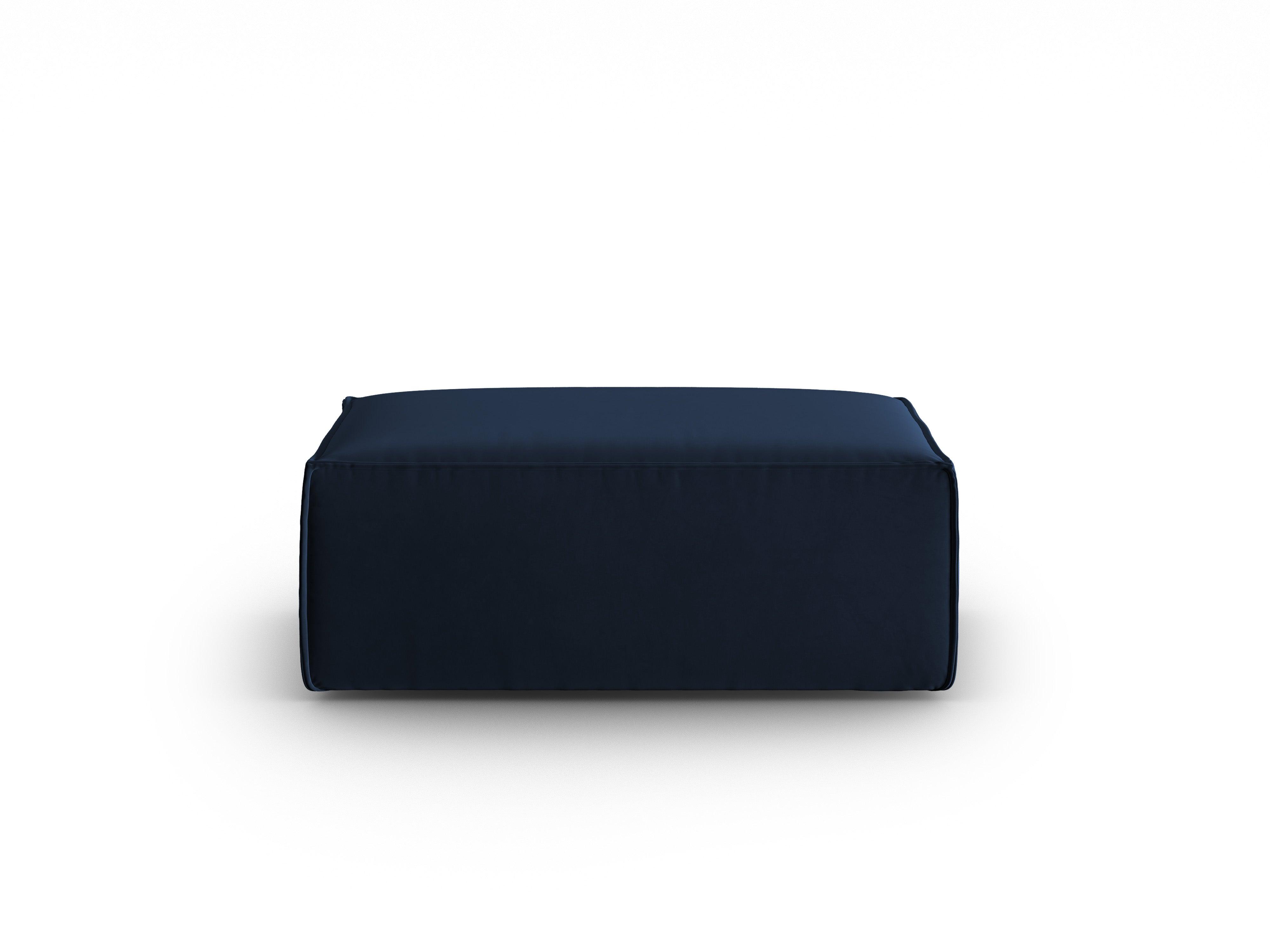 Velvet pouffe MACKAY royal blue