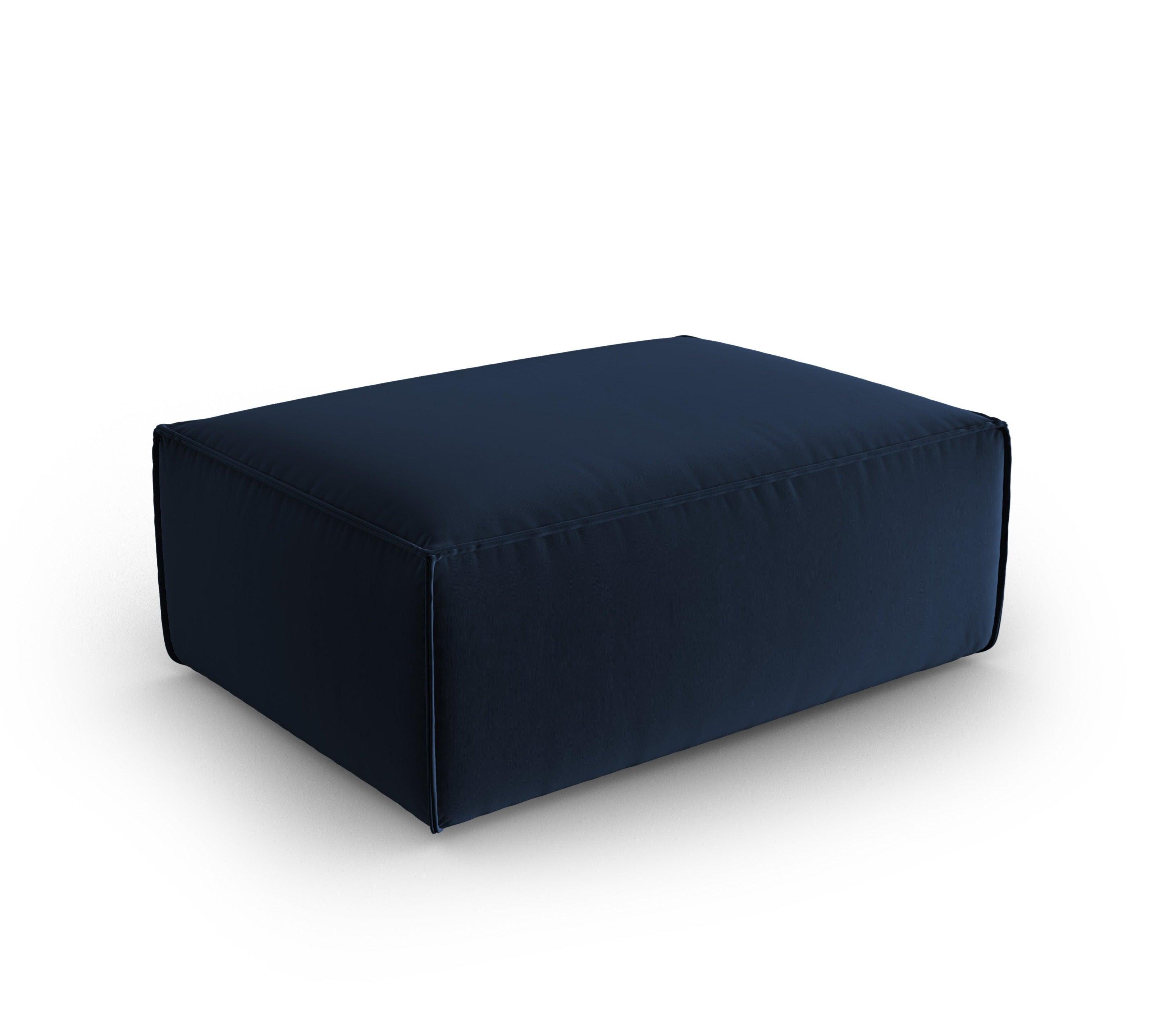 Velvet pouffe MACKAY royal blue