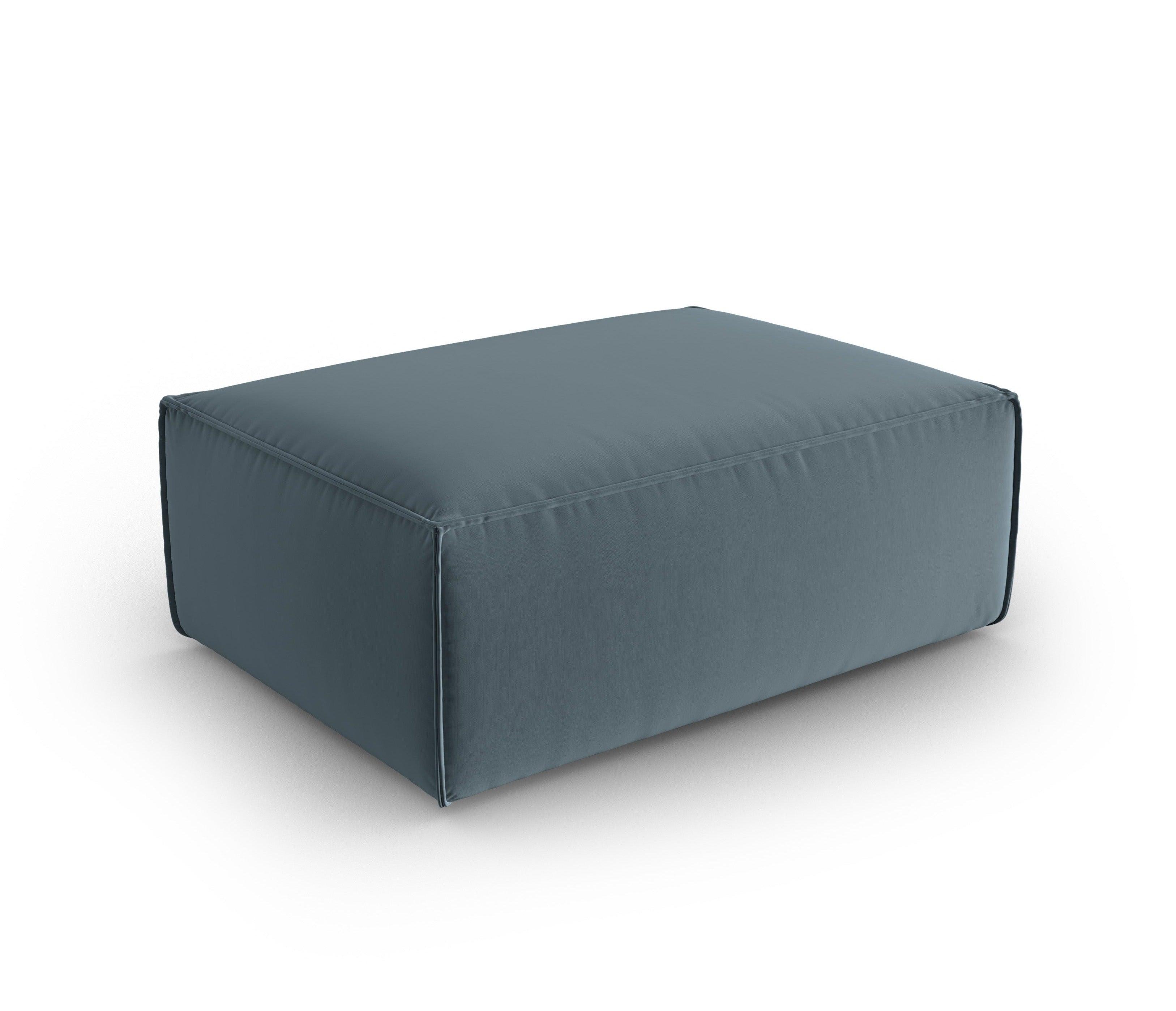 Velvet pouffe MACKAY blue