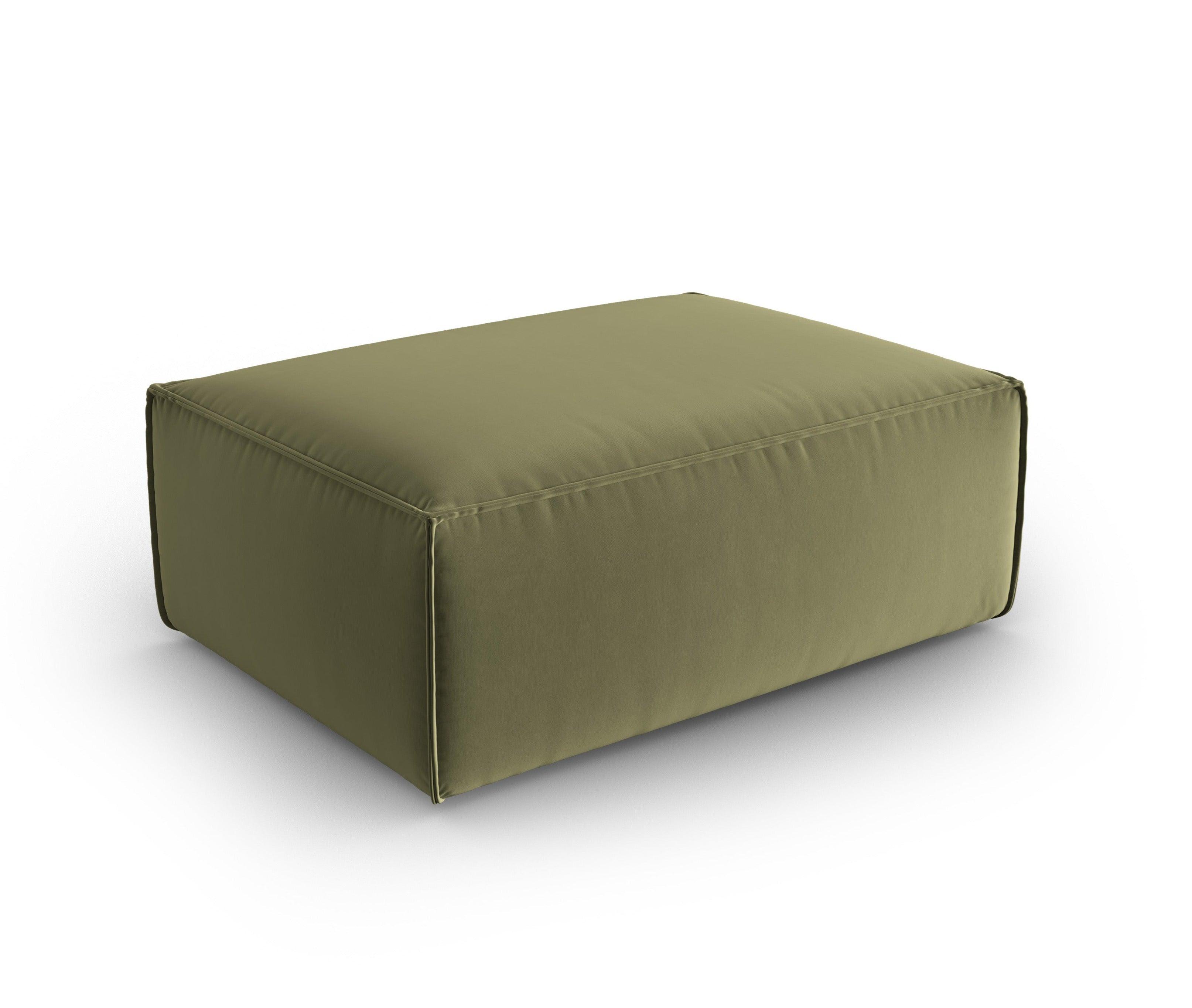 Velvet pouffe MACKAY light green