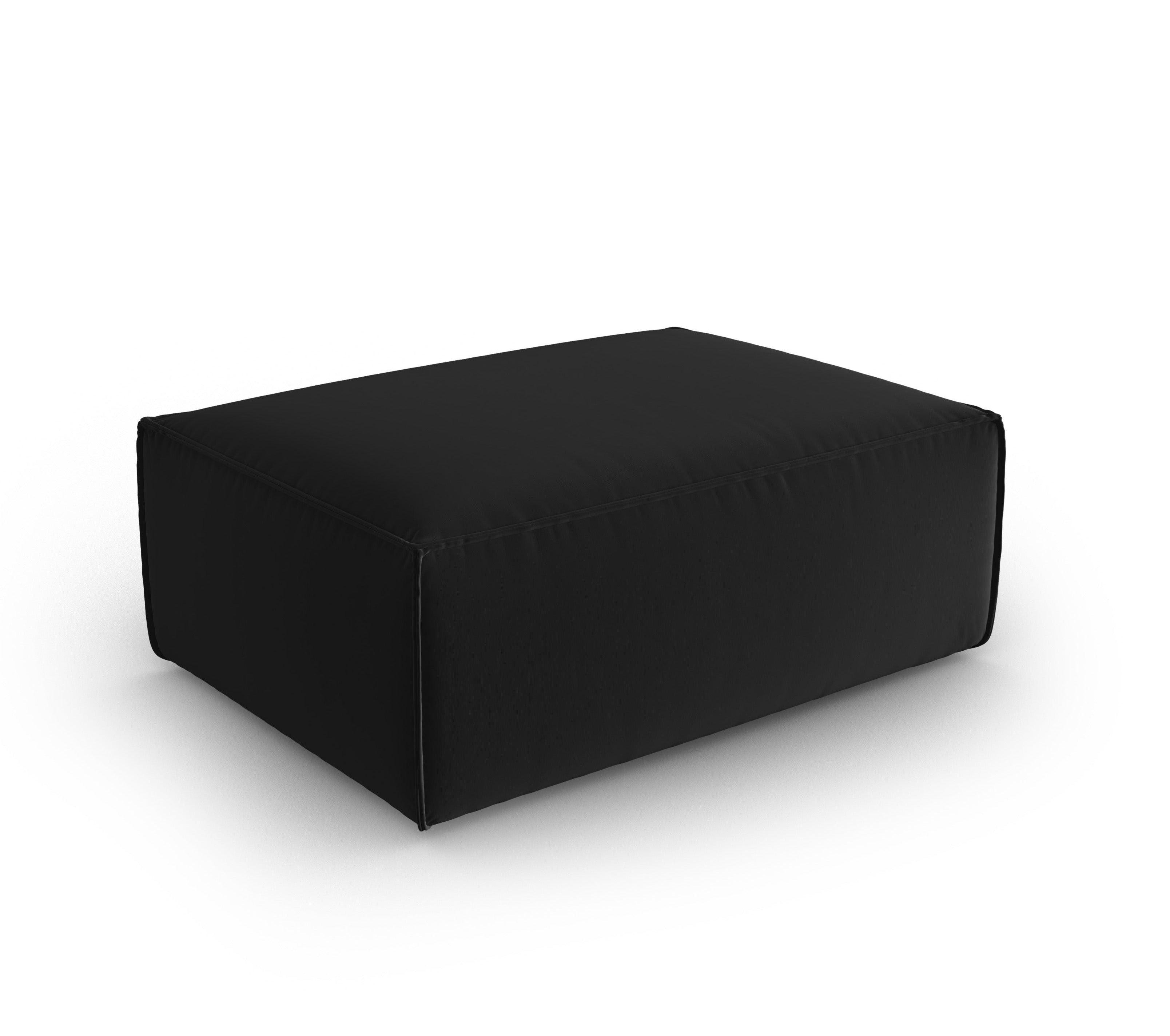 Velvet pouffe MACKAY black