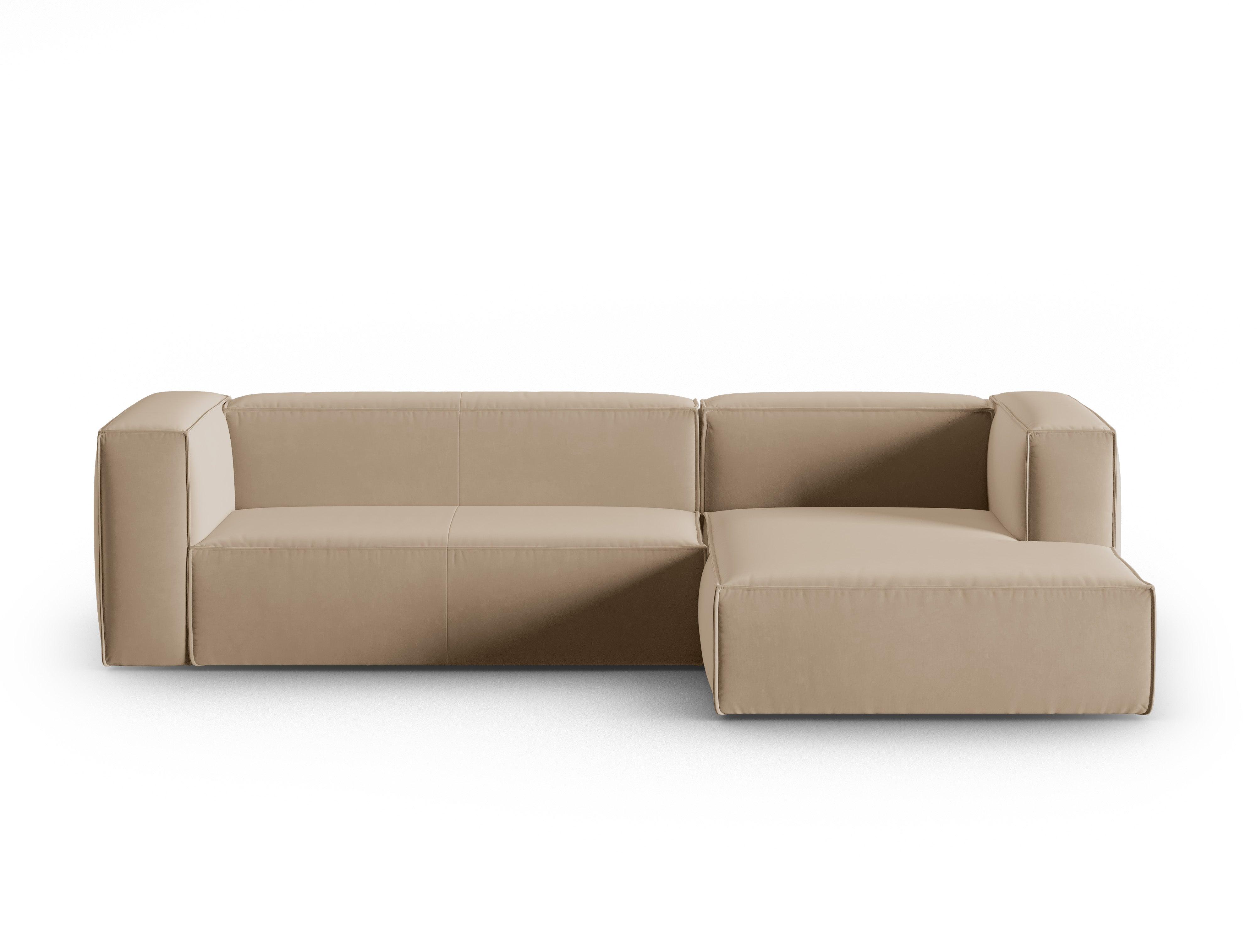 Corner velvet 4-seater right MACKAY sand