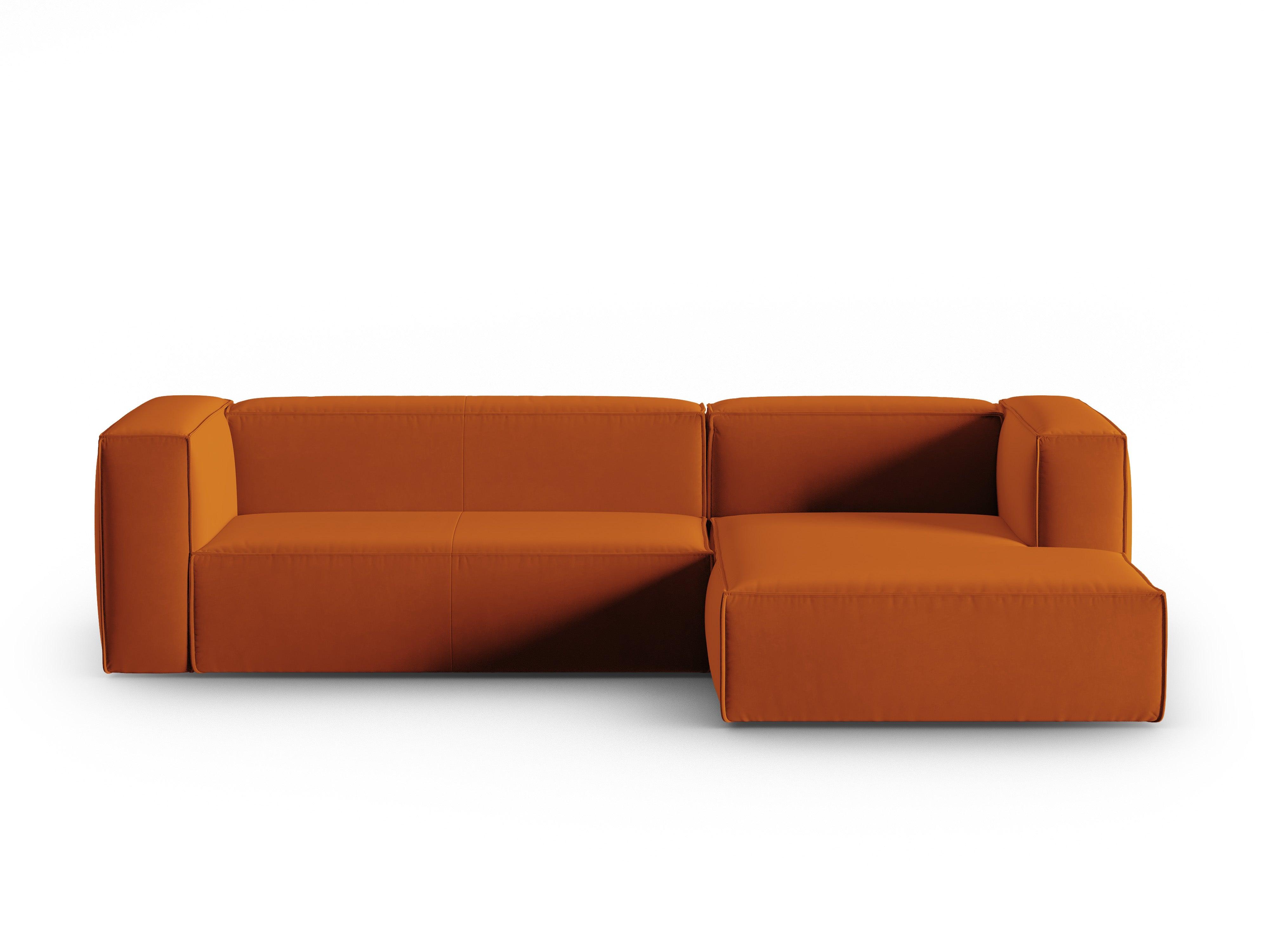 Corner velvet 4-seater right MACKAY terracotta