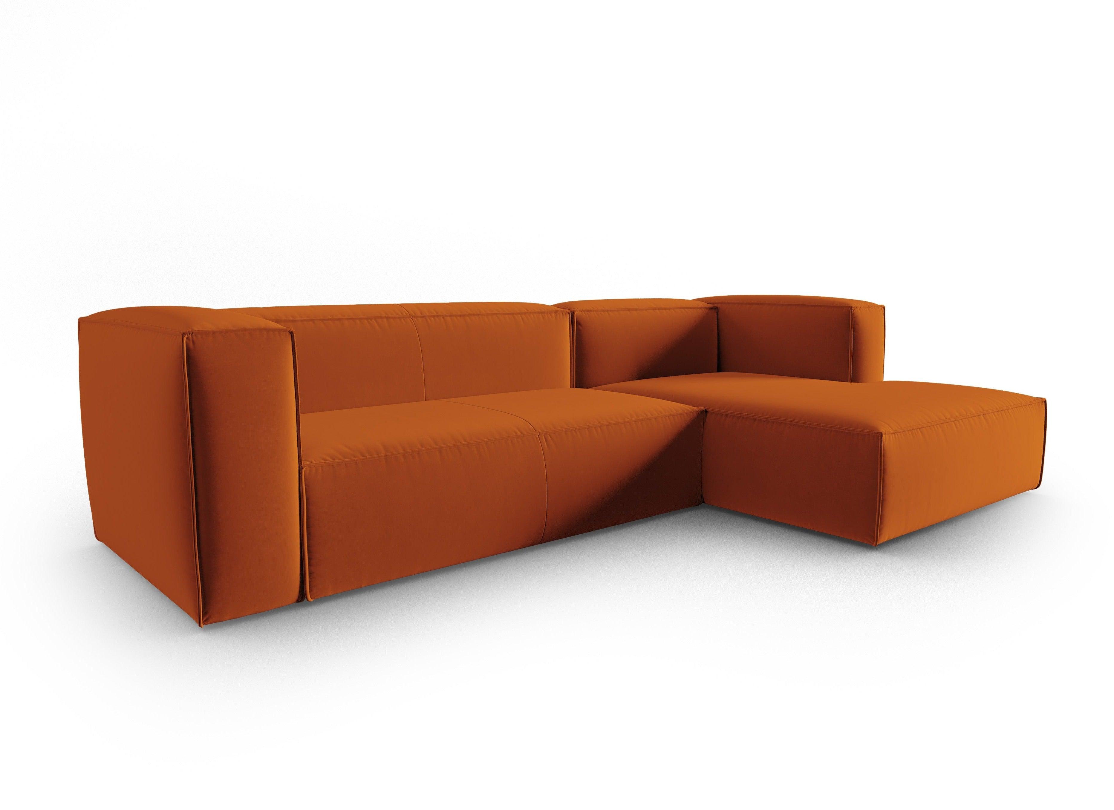 Corner velvet 4-seater right MACKAY terracotta