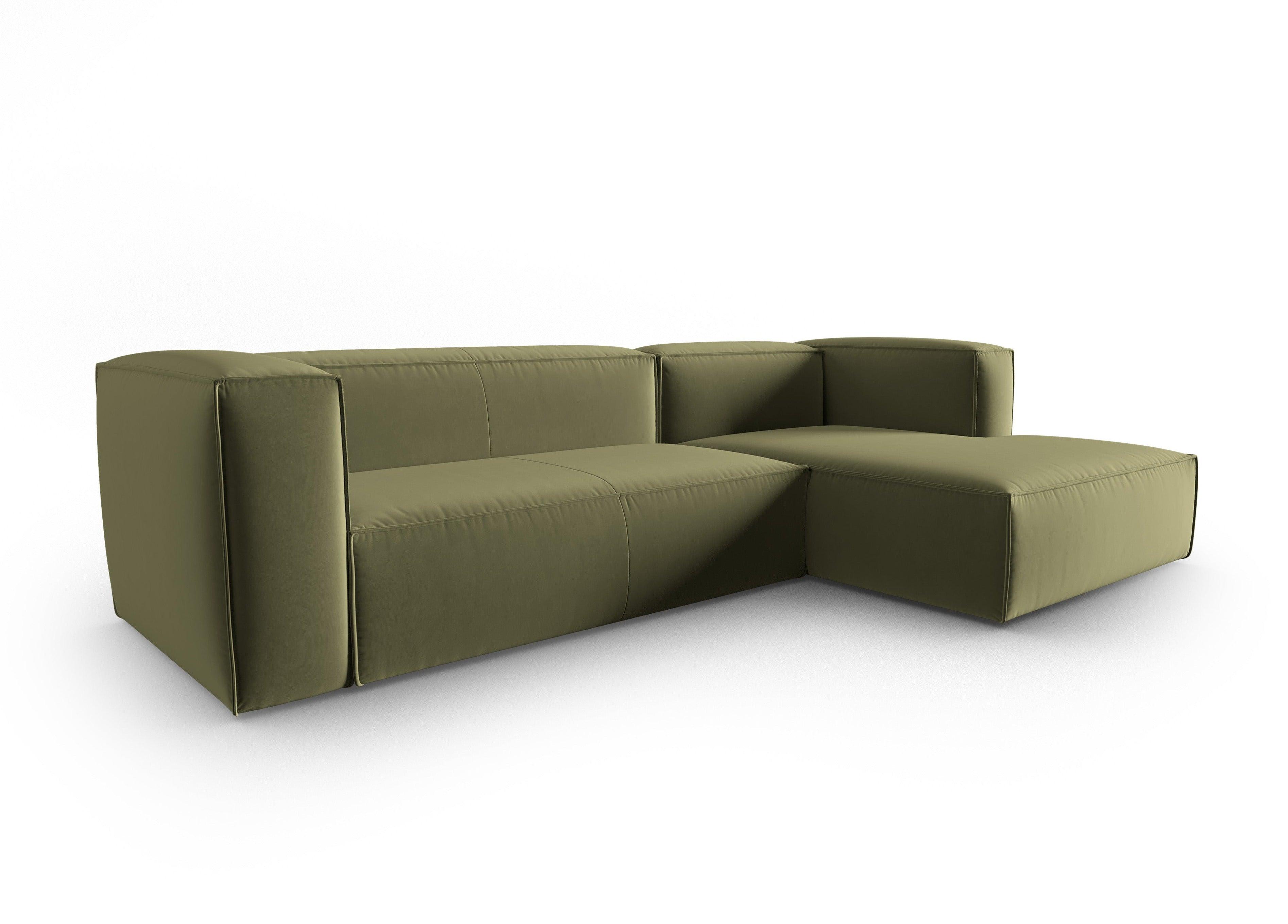 Corner velvet 4-seater right MACKAY light green