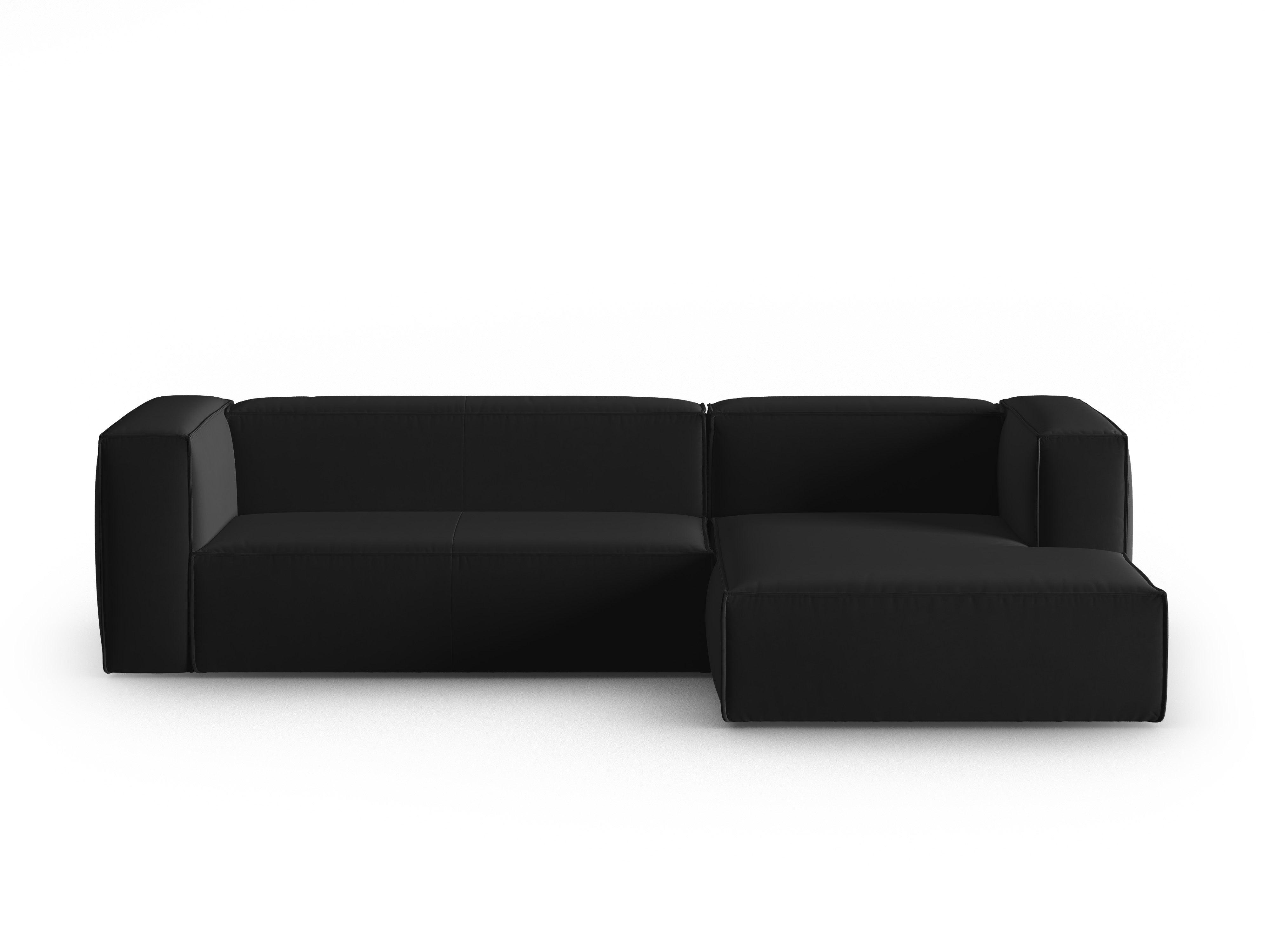 Corner velvet 4-seater right MACKAY black